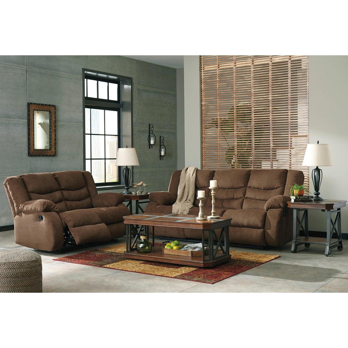 Signature Design by Ashley Tulen 98605U1 2 pc Reclining Living Room Set IMAGE 2