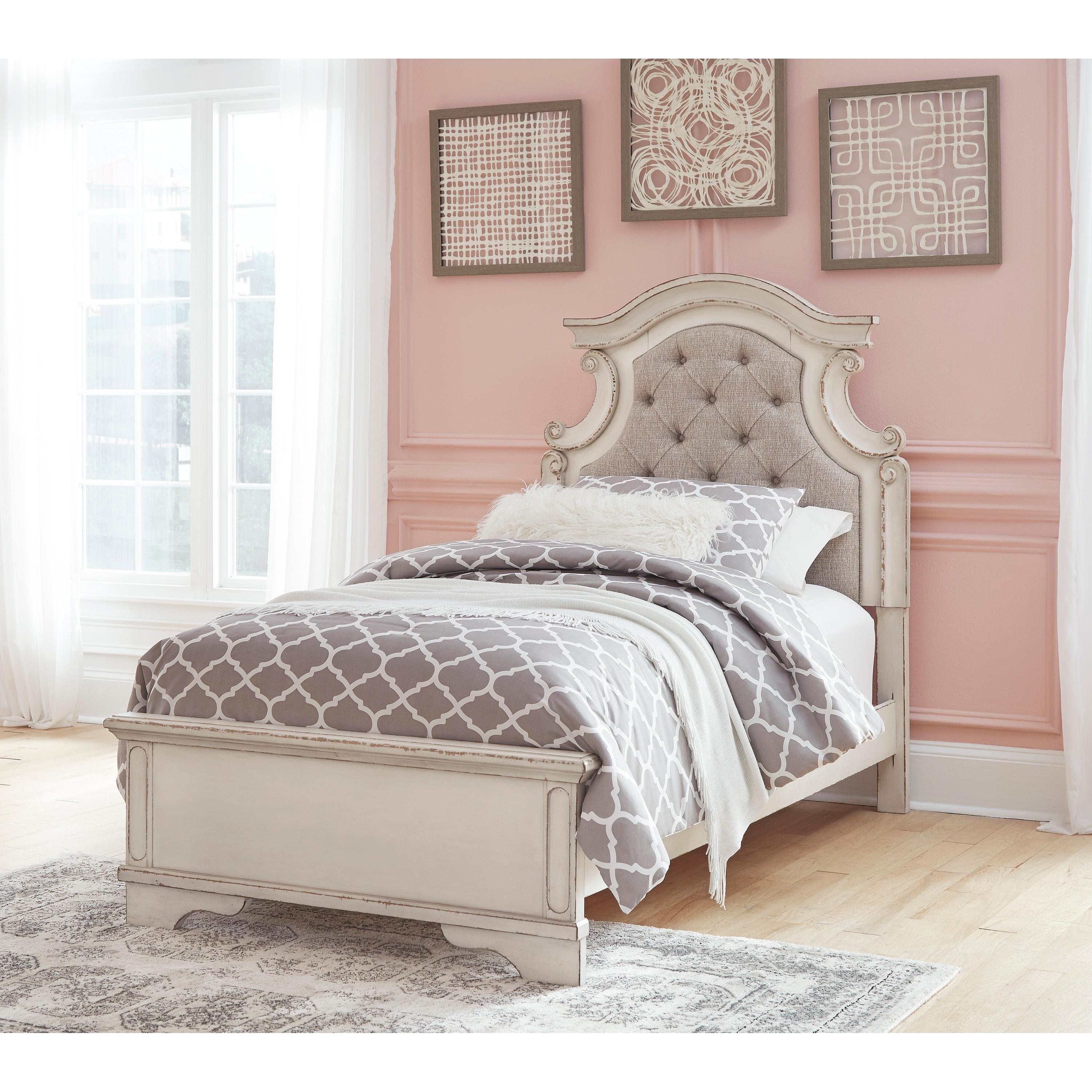 Signature Design By Ashley Realyn B743 6 Pc Twin Upholstered Panel Bed