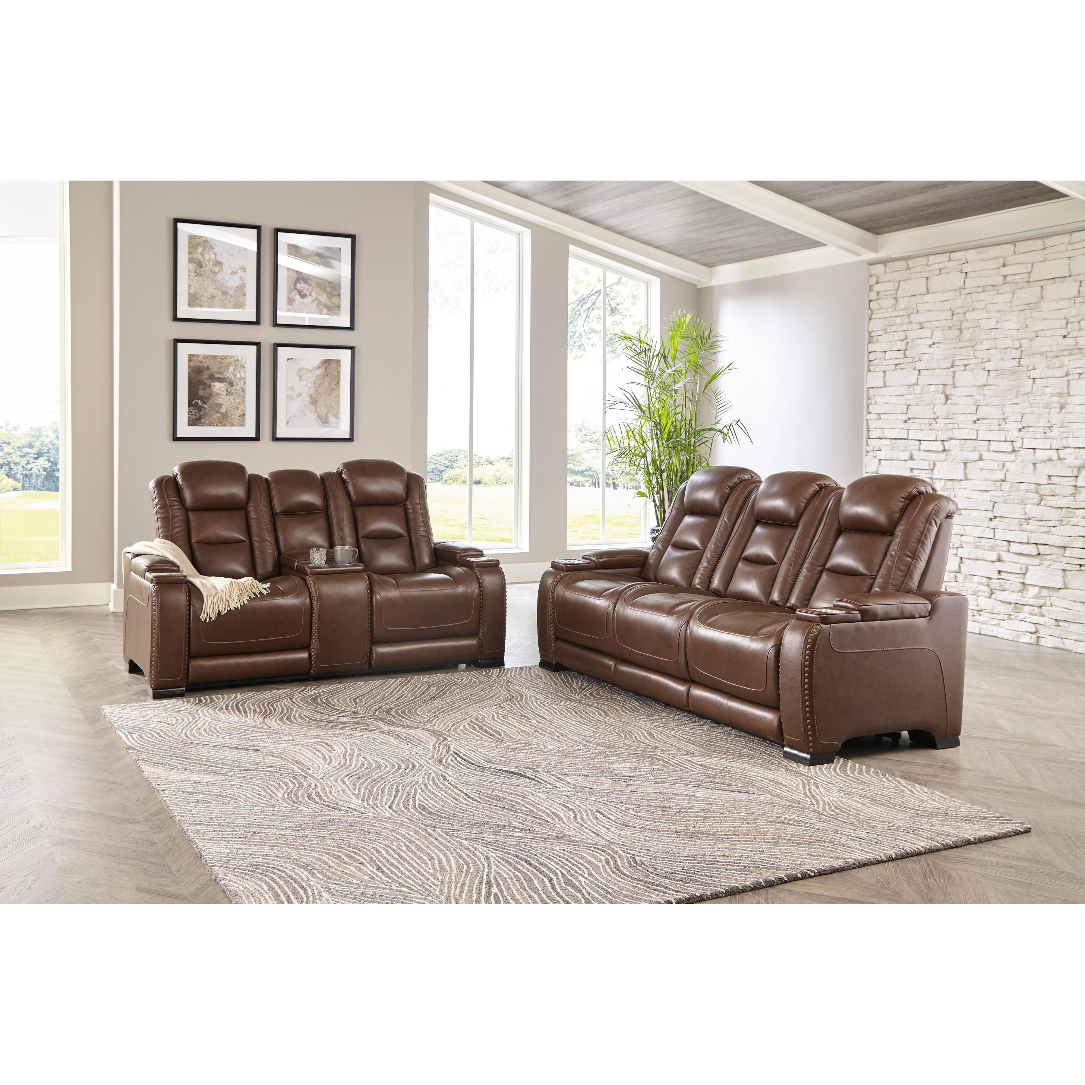 Signature Design by Ashley The Man-Den U85306U1 2 pc Power Reclining Living Room Set IMAGE 3