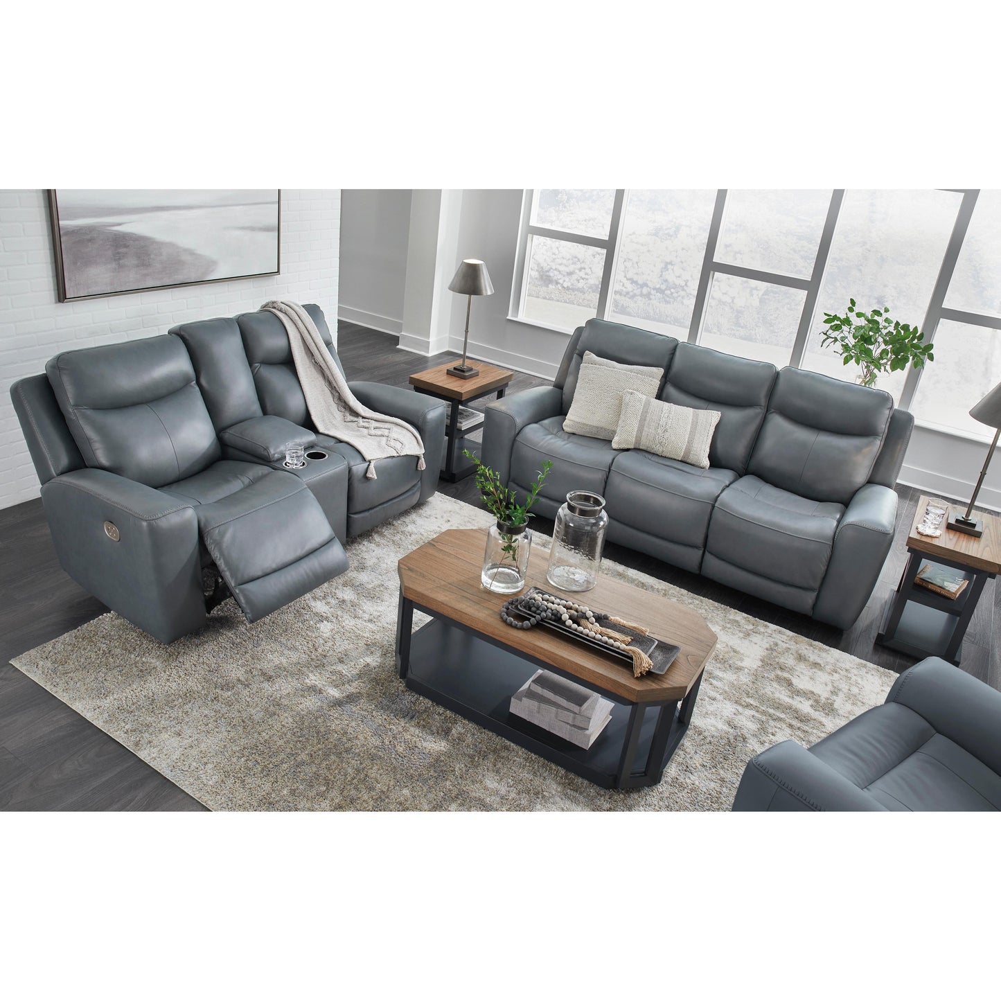 Signature Design by Ashley Mindanao U59504U1 2 pc Power Reclining Living Room Set IMAGE 2