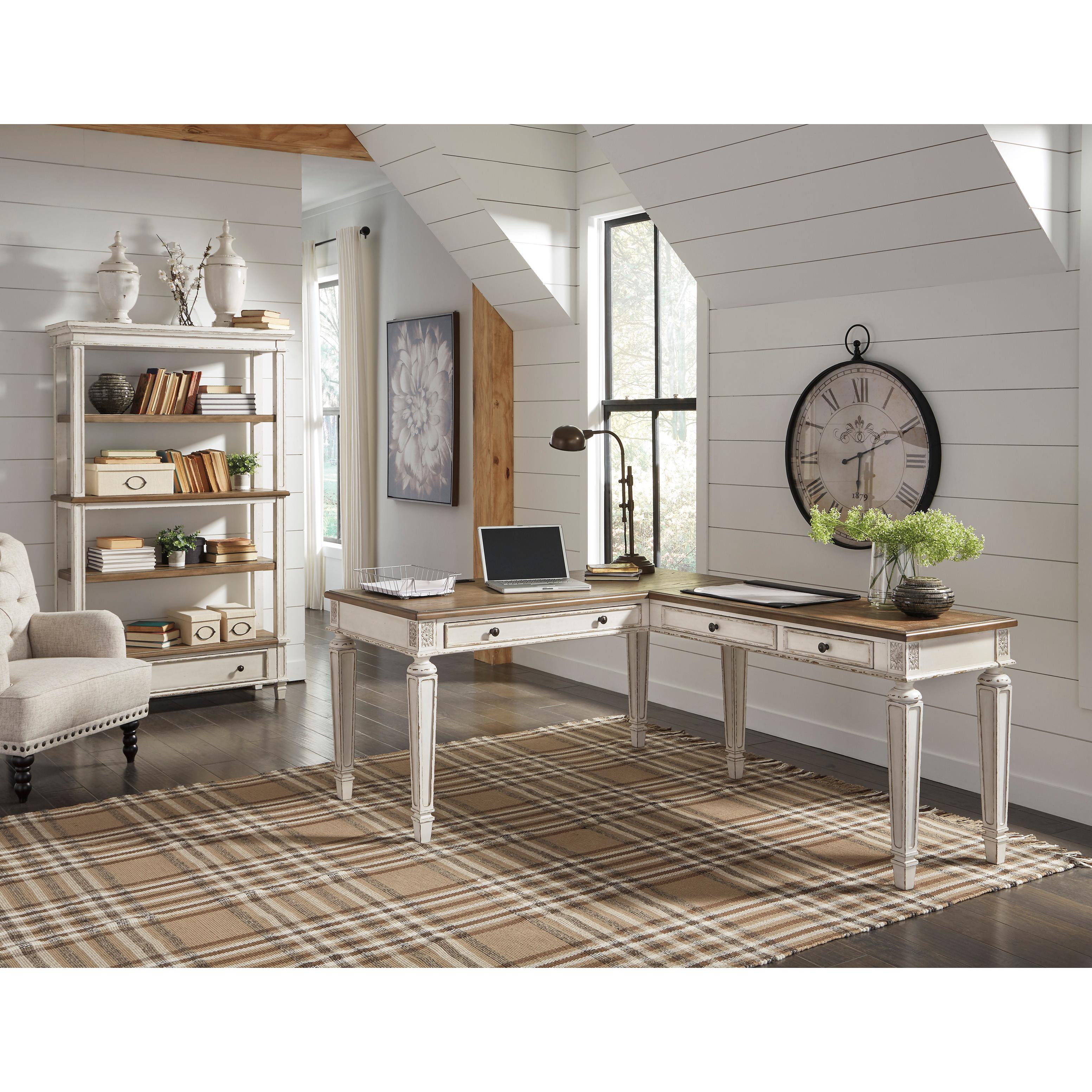 Signature Design by Ashley Realyn H743H1 2 pc Home Office Desk American Furniture of Slidell