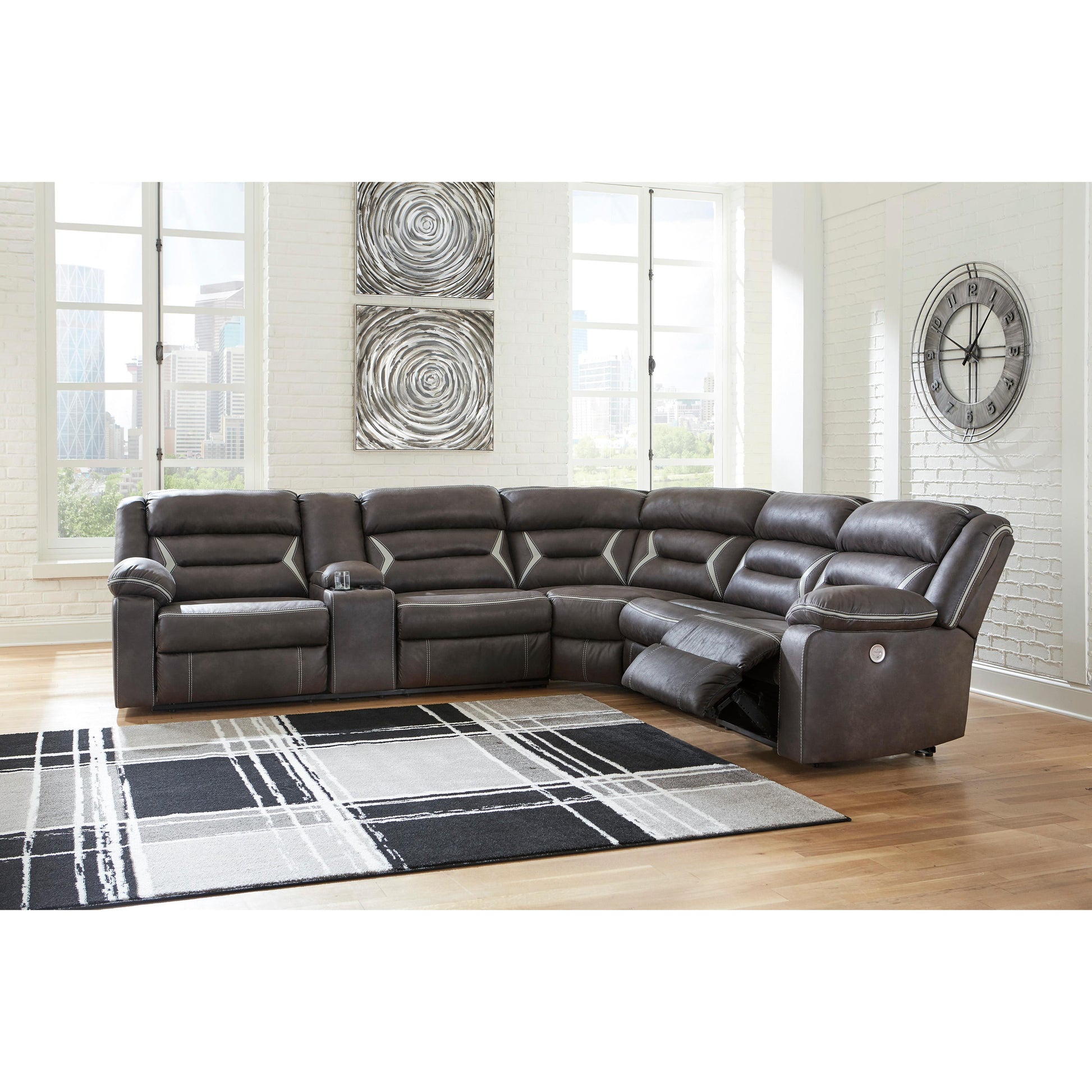 Signature Design by Ashley Kincord Power Reclining Leather Look 4 pc Sectional 1310459/1310477/1310446/1310462 IMAGE 3