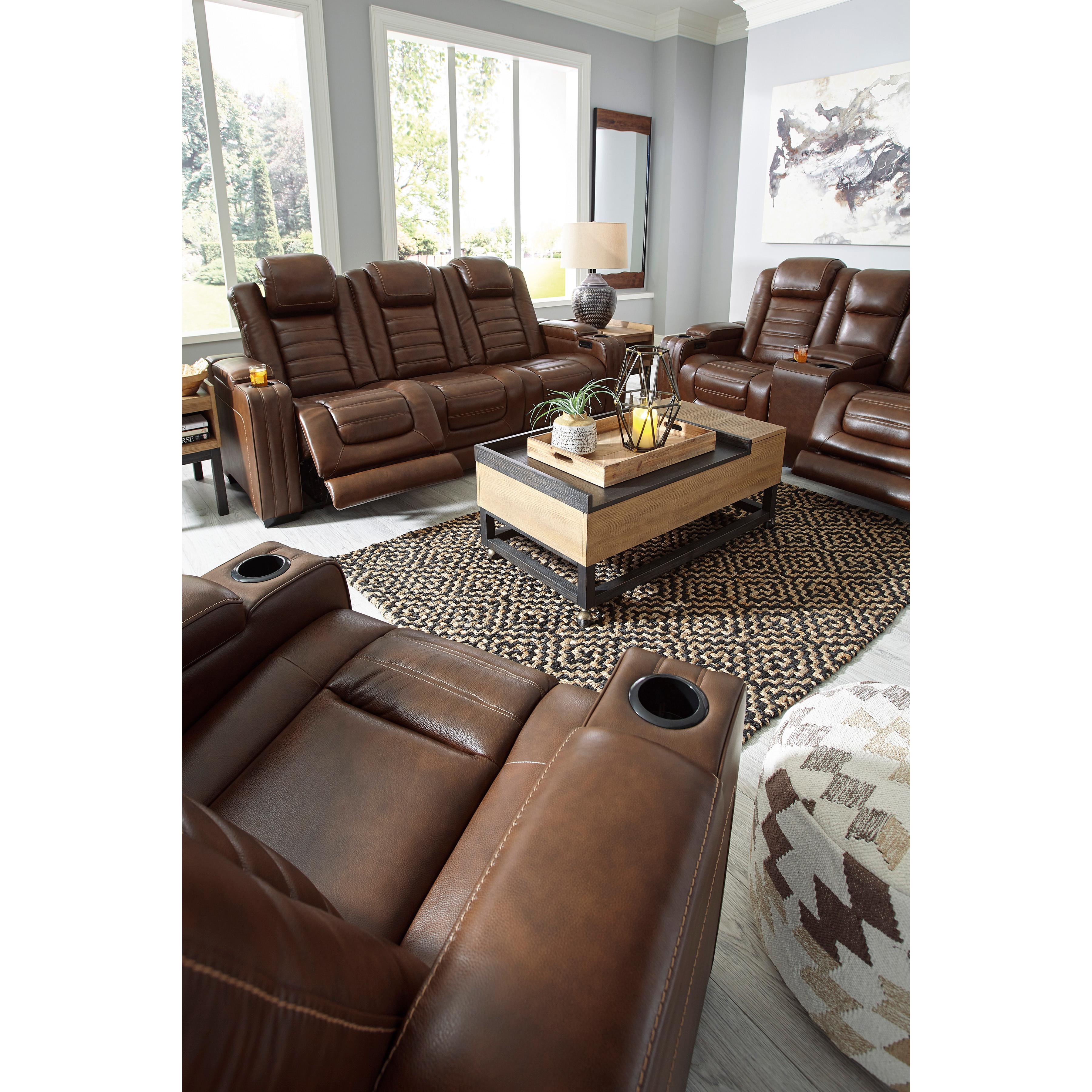 Signature Design by Ashley Backtrack Power Leather Match Recliner U2800413 IMAGE 12