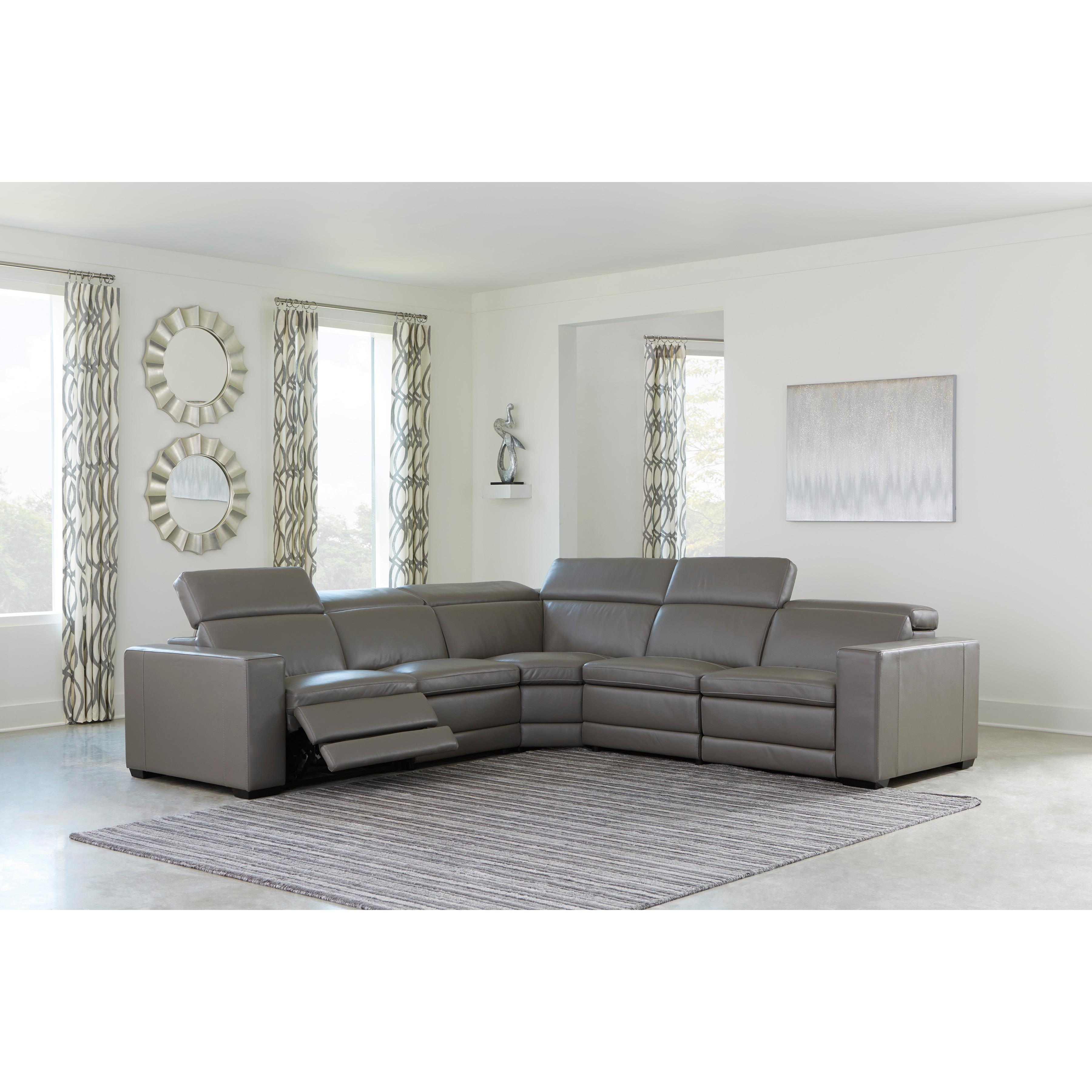 Signature Design by Ashley Texline Power Reclining Leather Match 6 pc Sectional U5960322/U5960346/U5960377/U5960346/U5960321/U5960323 IMAGE 4