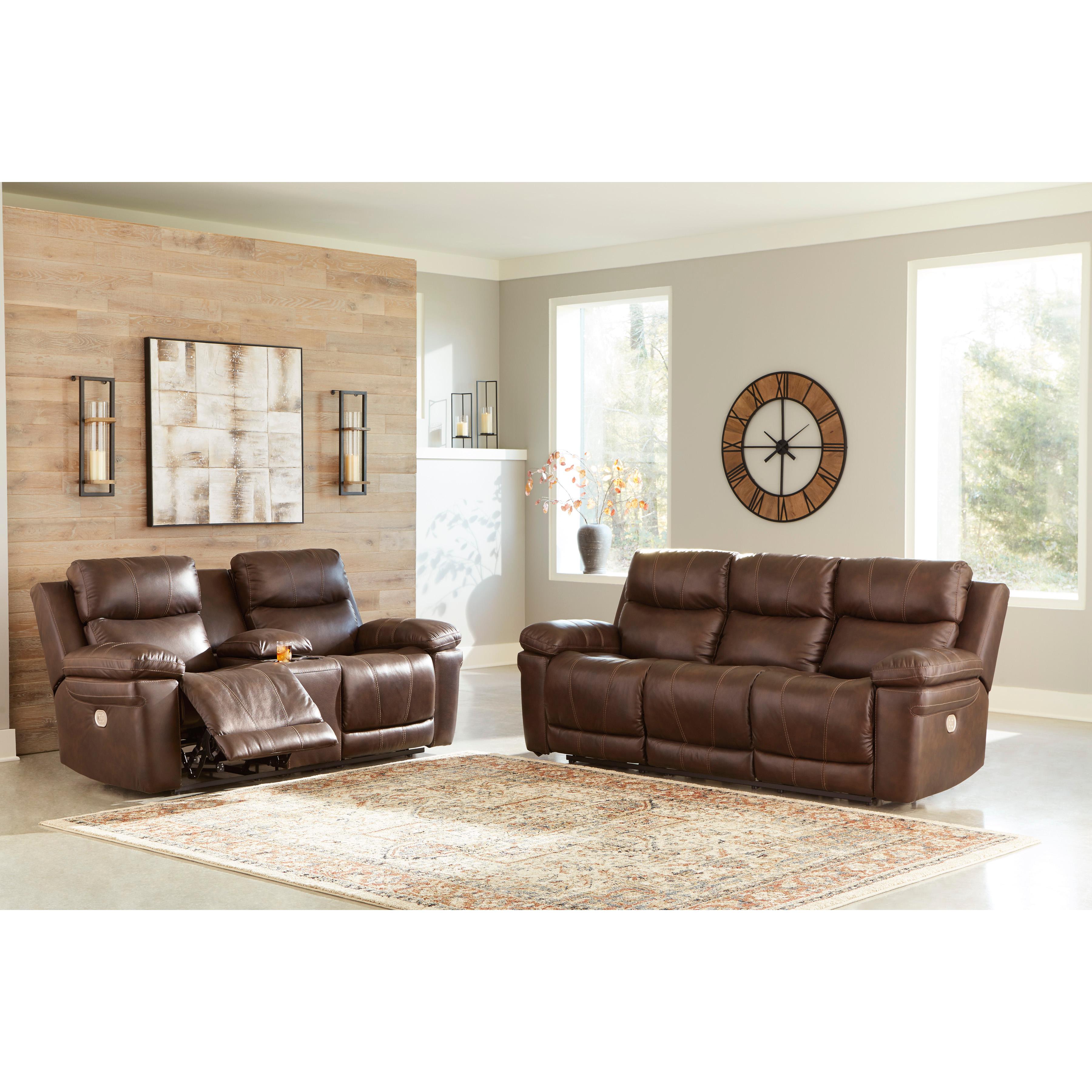 Signature Design by Ashley Edmar Power Reclining Leather Match Loveseat U6480518 IMAGE 10