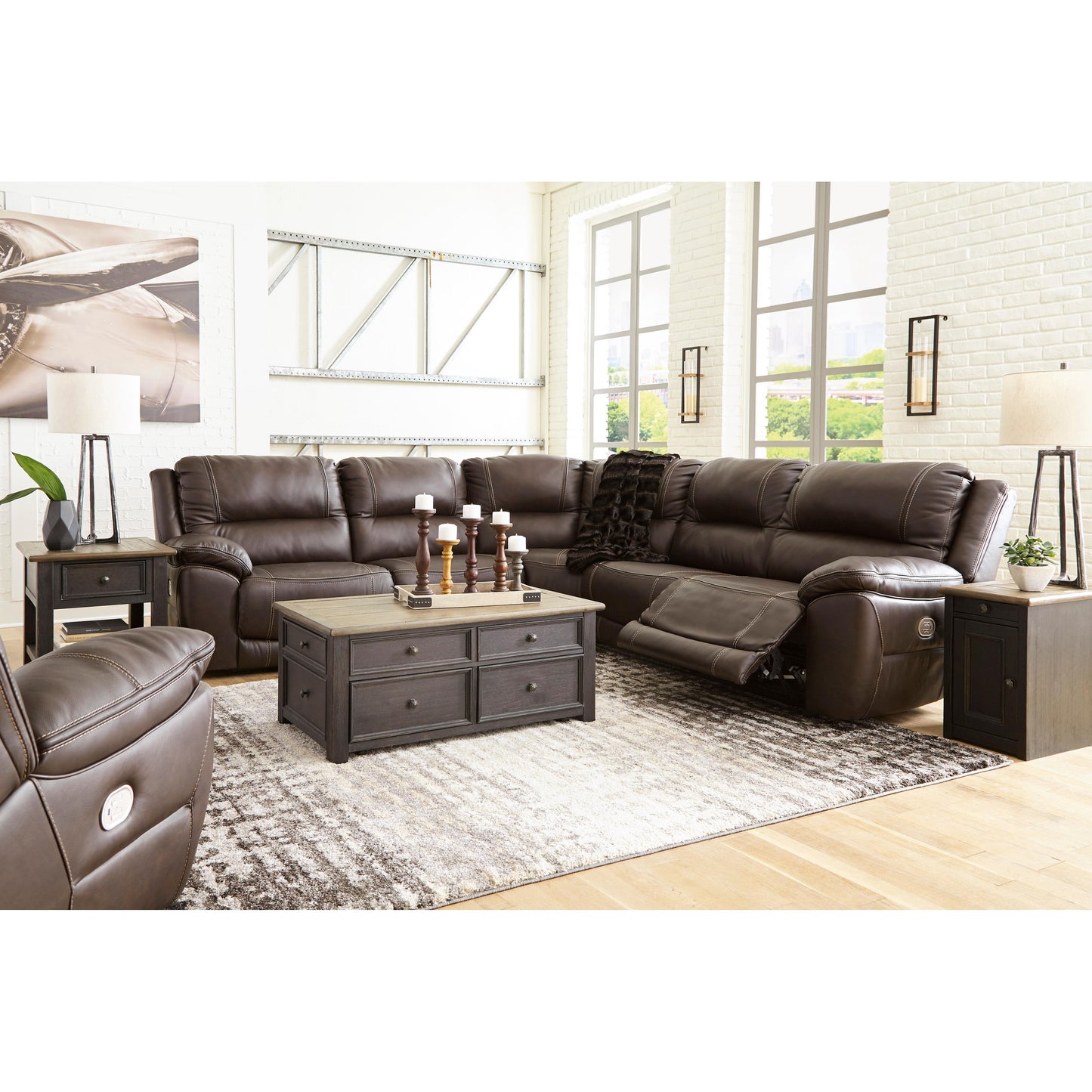 Signature Design by Ashley Dunleith Power Leather Match Recliner with Wall Recline U7160482 IMAGE 13