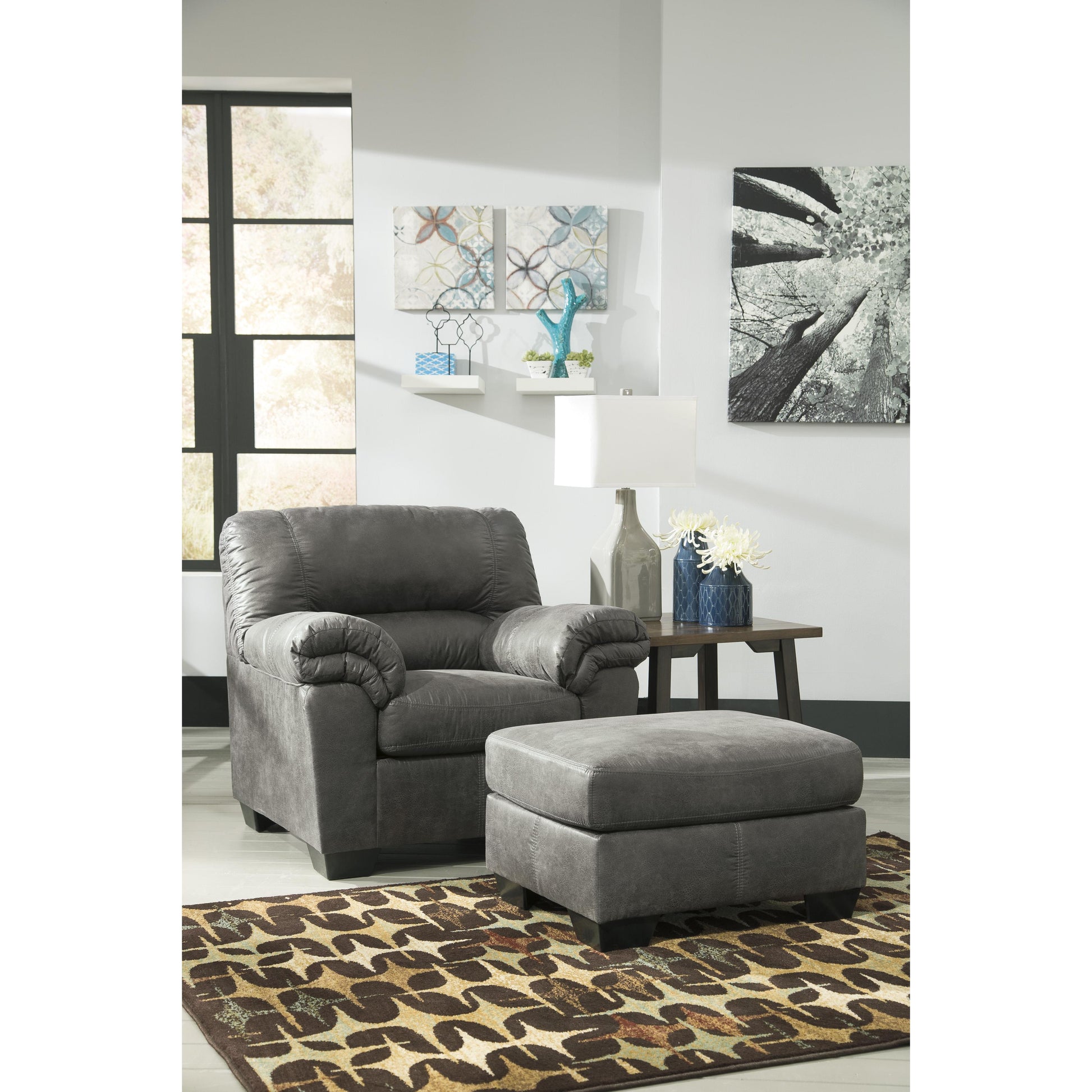 Signature Design by Ashley Bladen Leather Look Ottoman 1202114 IMAGE 2