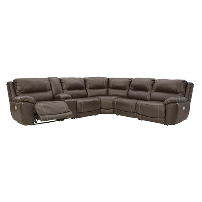 Signature Design by Ashley Dunleith Power Reclining Leather Match 6 pc Sectional U7160458/U7160457/U7160431/U7160477/U7160446/U7160462 IMAGE 2