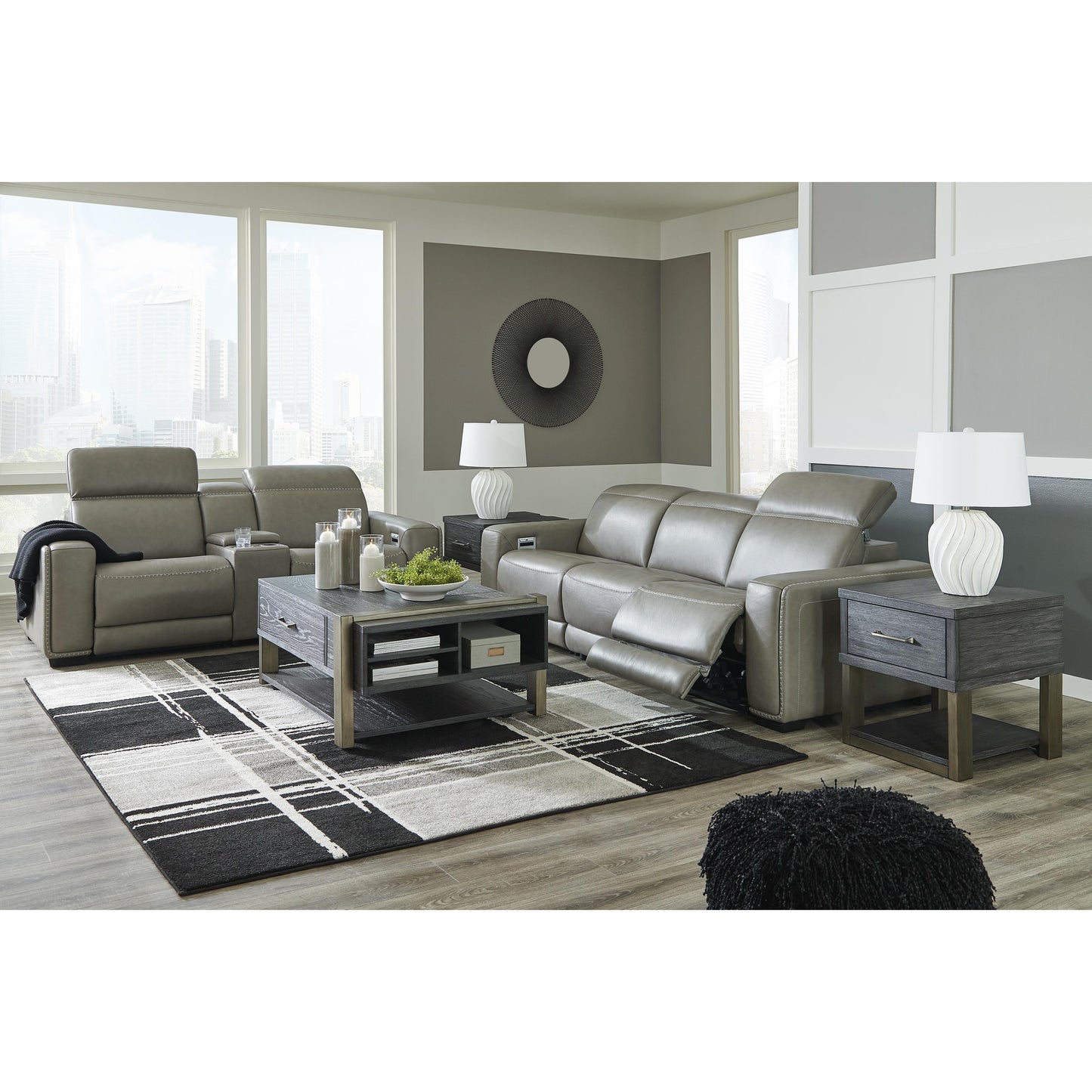 Signature Design by Ashley Correze Power Reclining Leather Match 3 pc Sectional U9420258/U9420246/U9420262 IMAGE 11