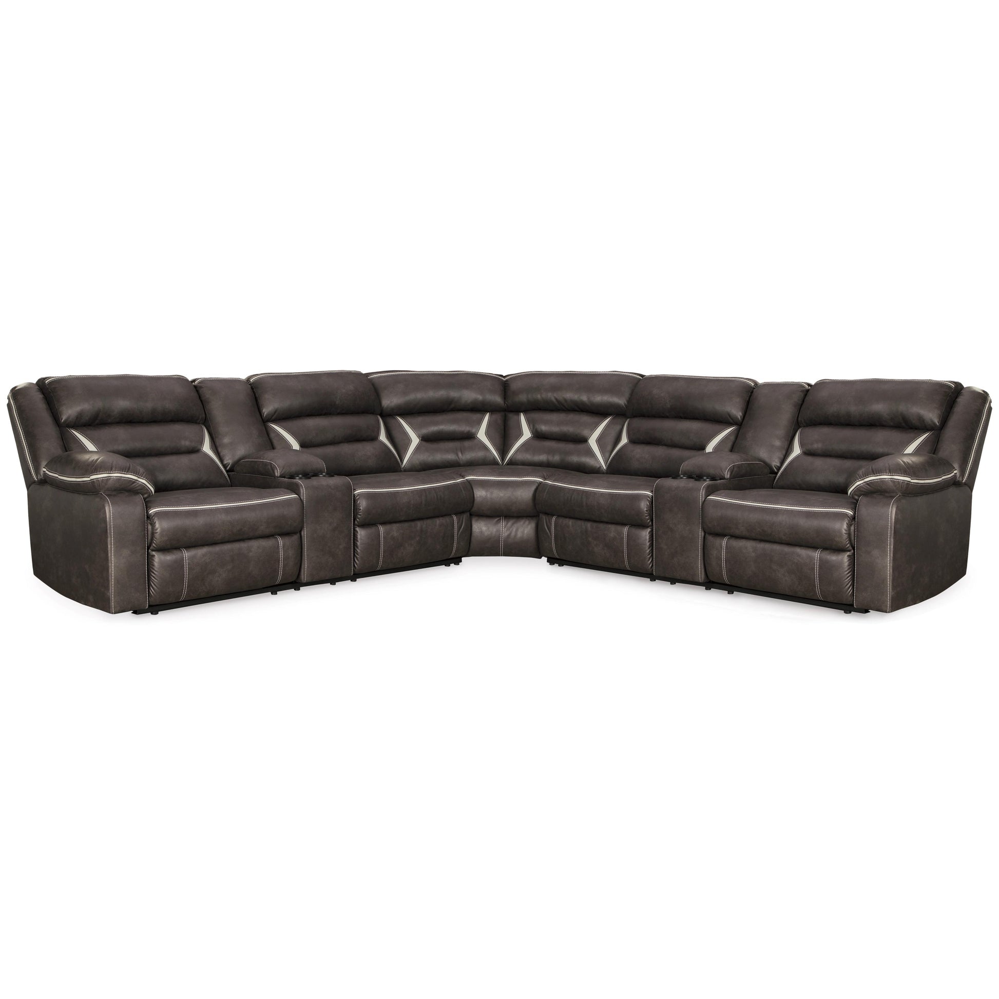 Signature Design by Ashley Kincord Power Reclining Leather Look 3 pc Sectional 1310459/1310477/1310473 IMAGE 1