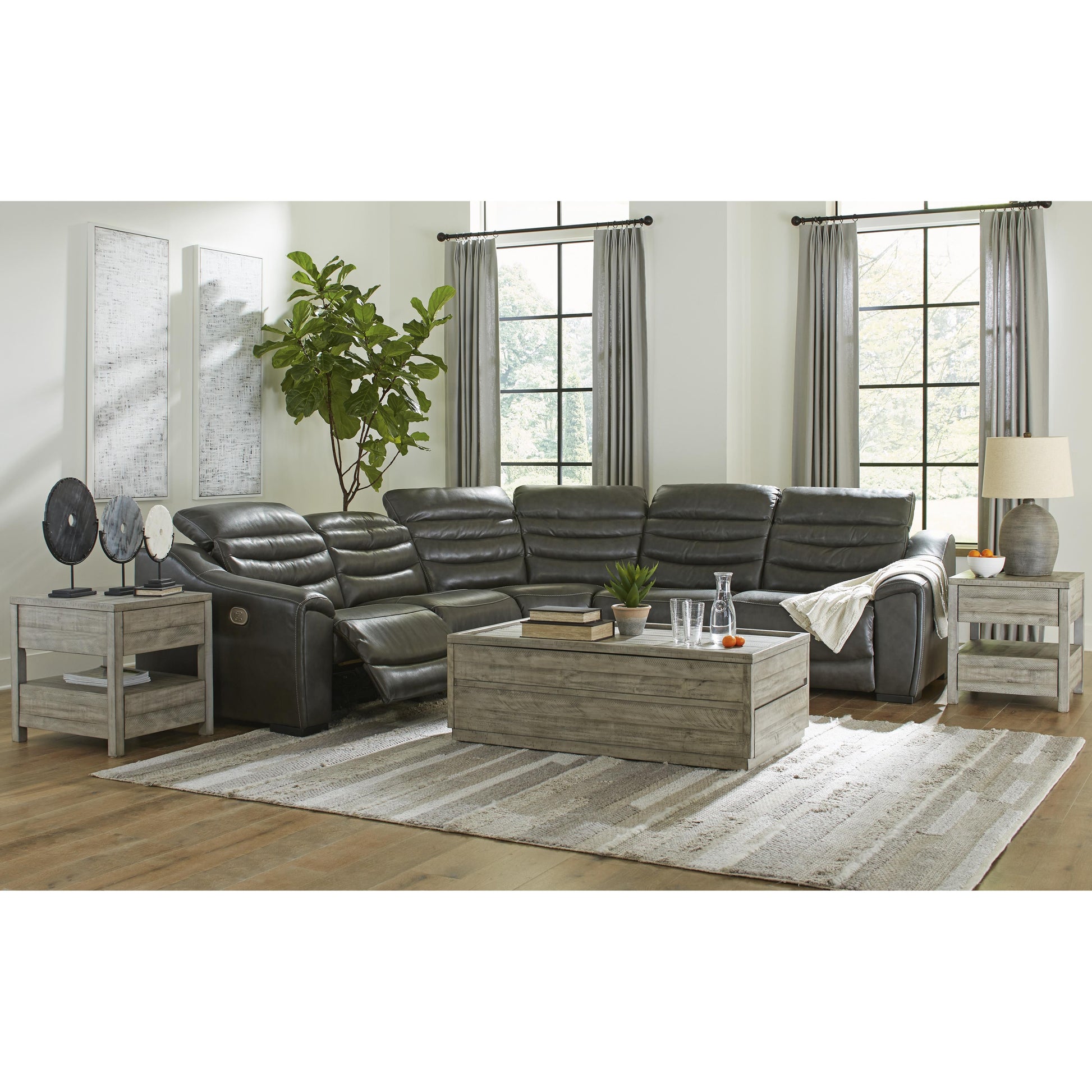 Signature Design by Ashley Center Line Power Reclining Leather Look 5 pc Sectional U6340458/U6340431/U6340477/U6340446/U6340462 IMAGE 6