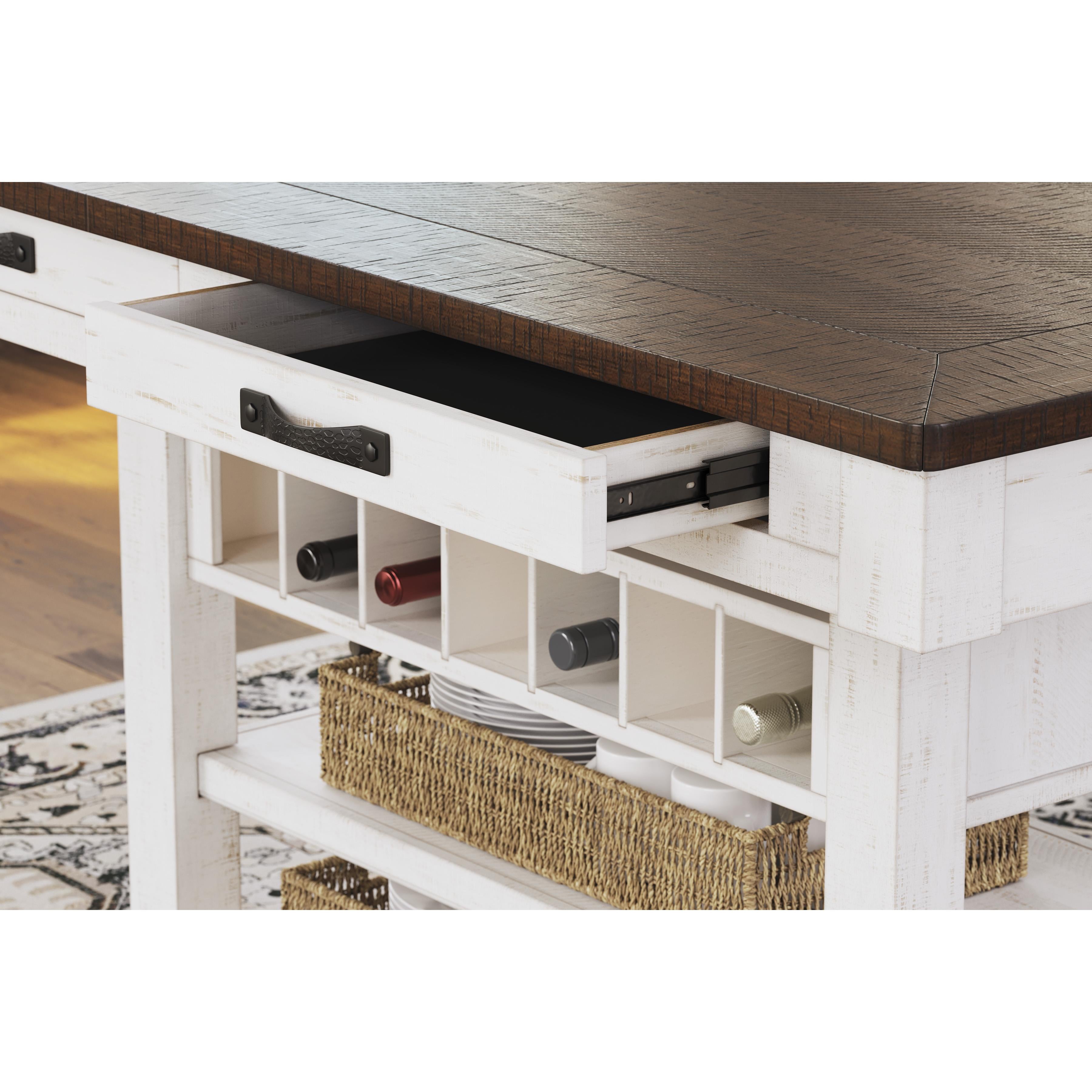 Counter height dining table with shelves online