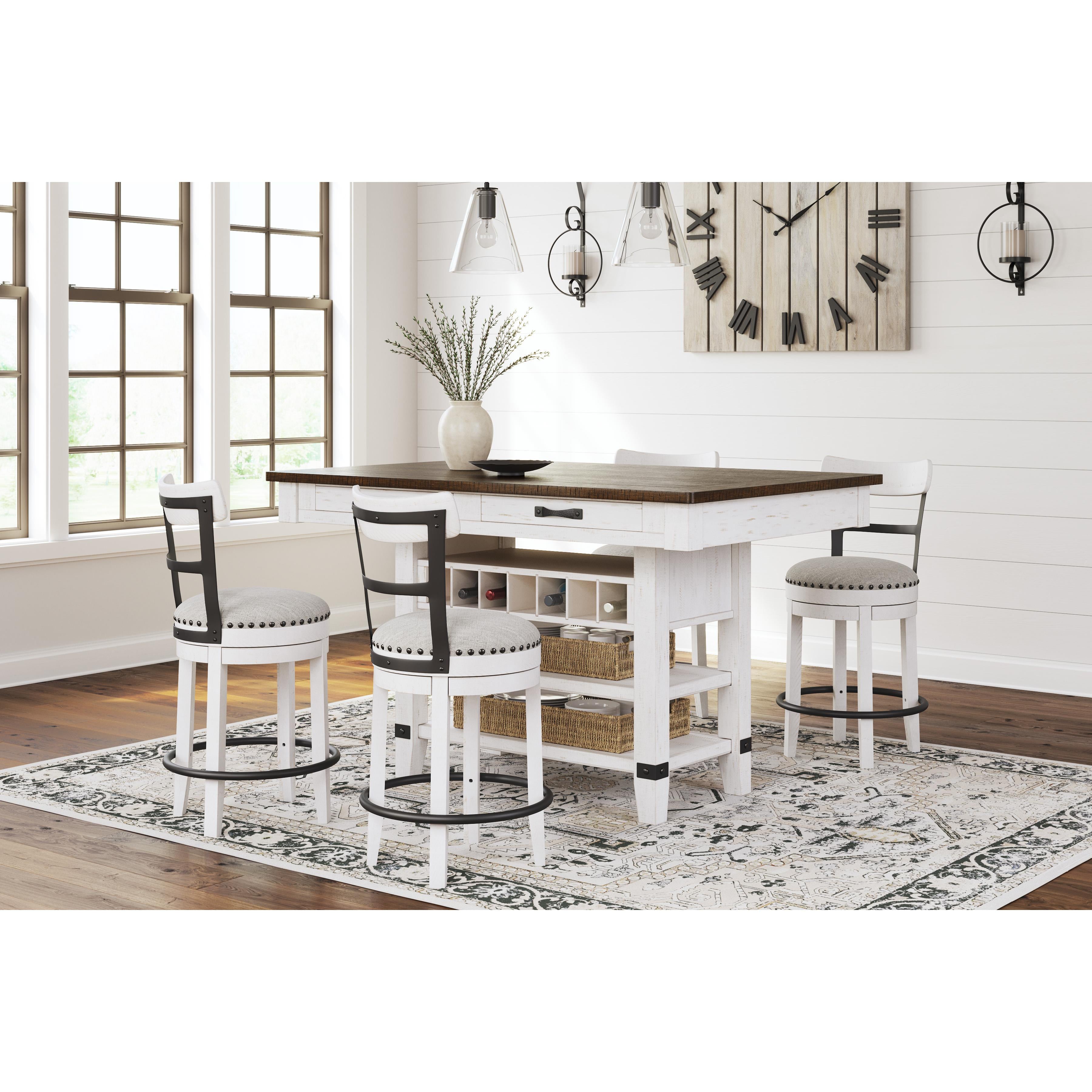 Signature Design by Ashley Valebeck Counter Height Dining Table with Pedestal Base D546-32 IMAGE 8