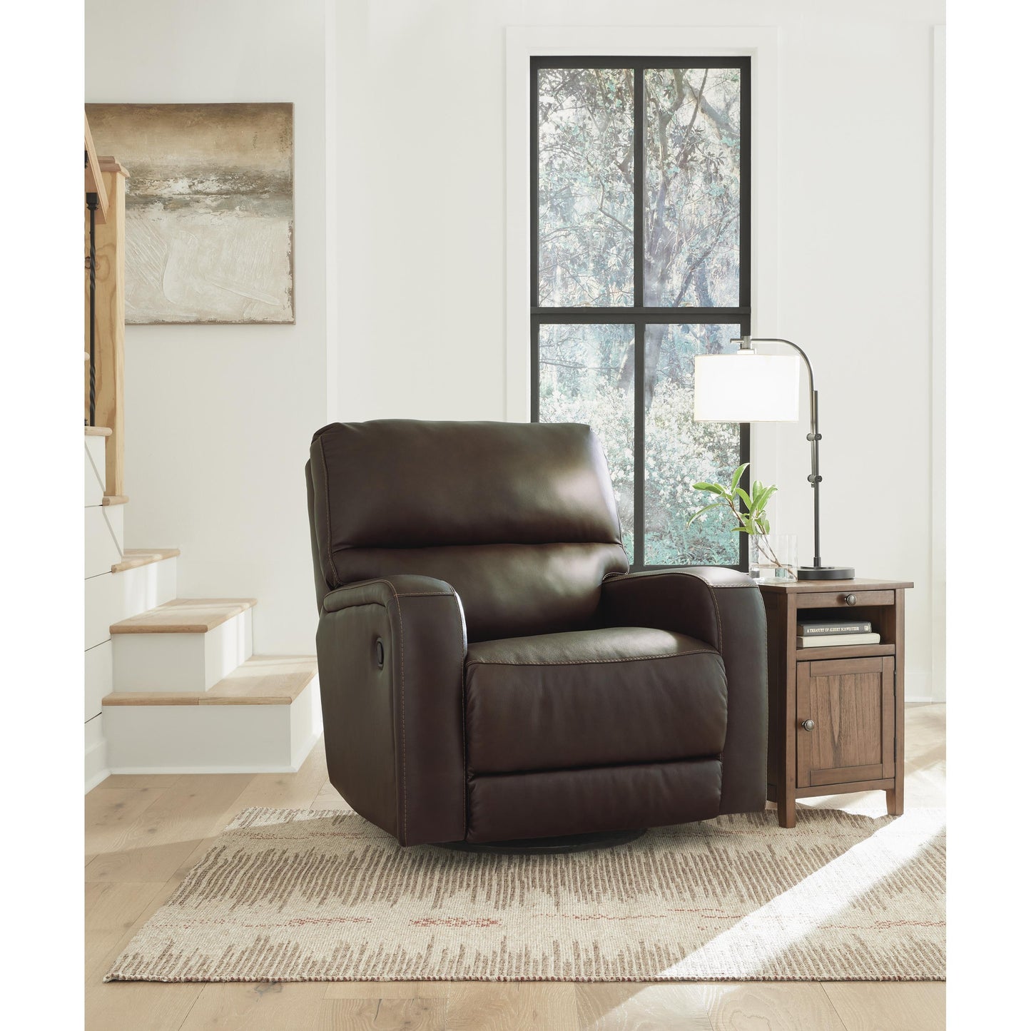 Signature Design by Ashley Emberla Swivel Glider Leather Match Recliner U4480561 IMAGE 5