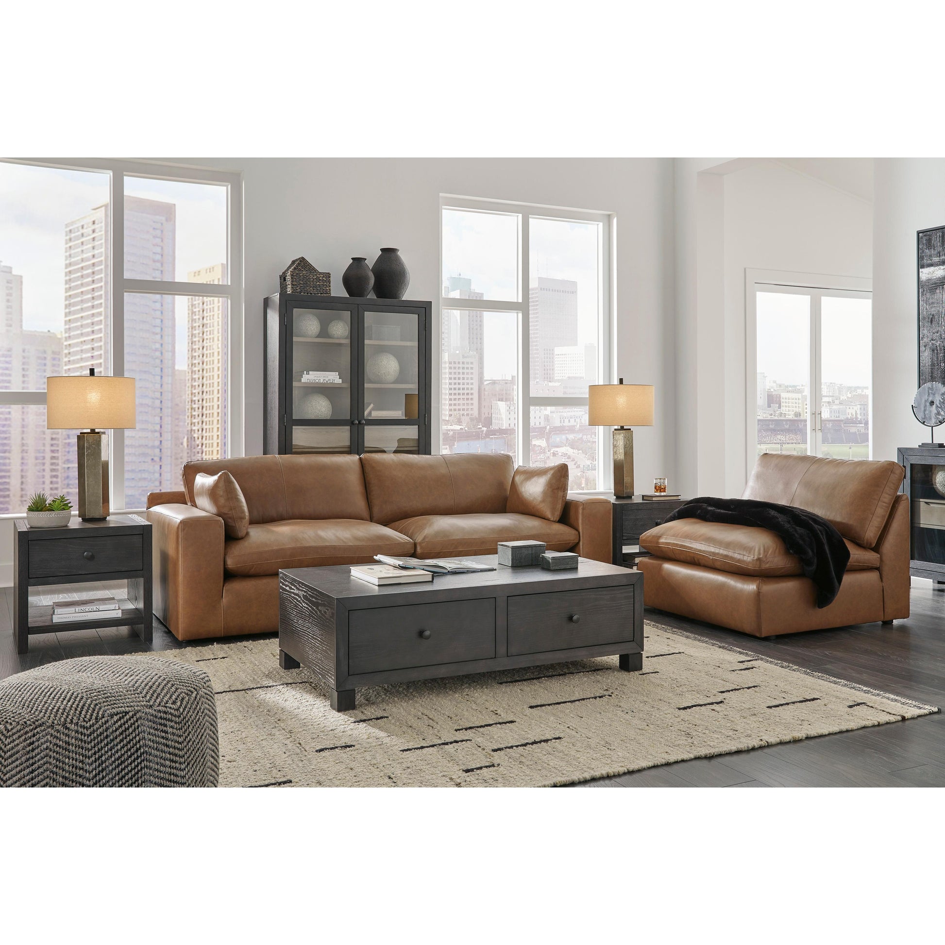 Signature Design by Ashley Emilia Stationary Leather Loveseat 3090164/3090165 IMAGE 5