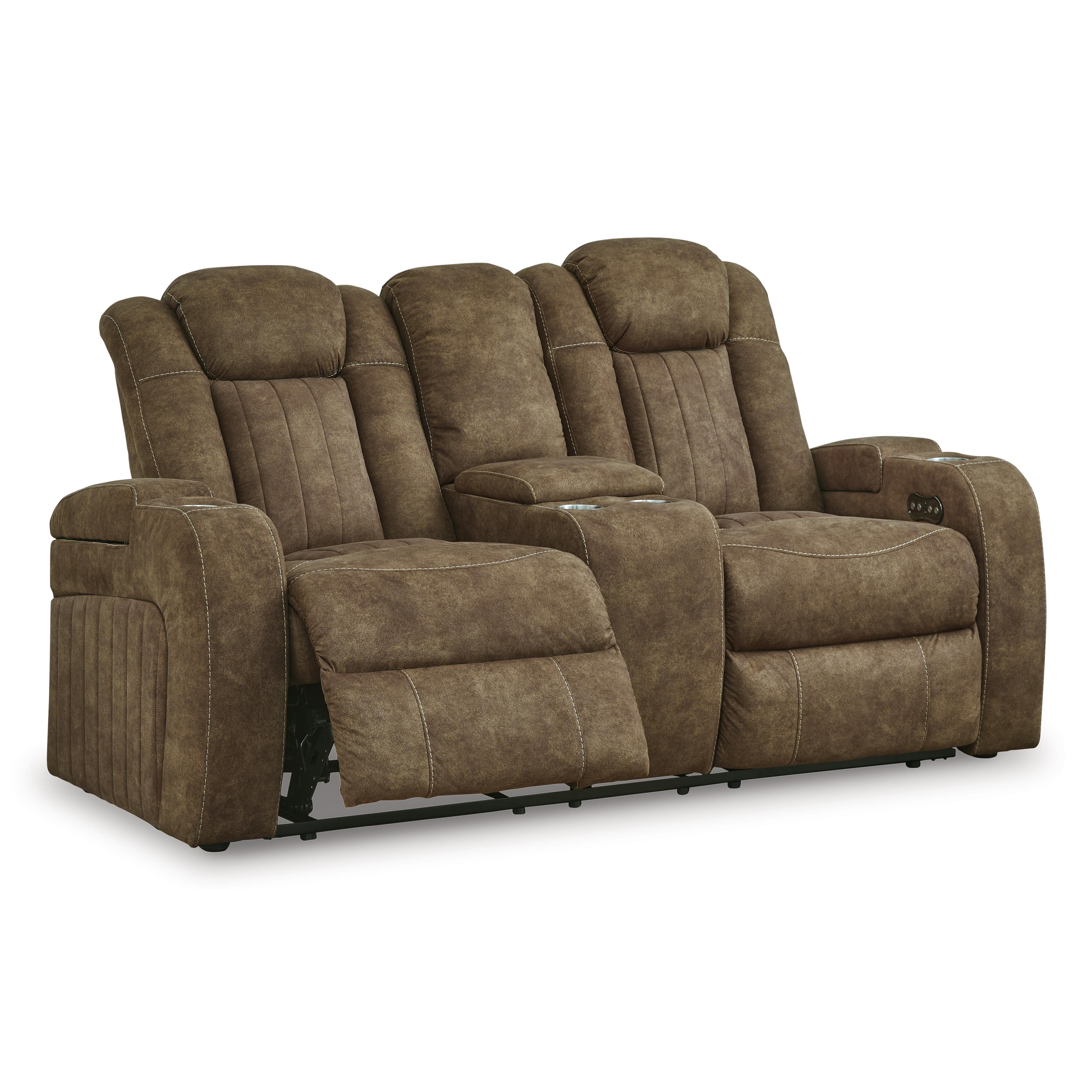 Signature Design by Ashley Wolfridge Power Reclining Leather Look Loveseat 6070318 IMAGE 2