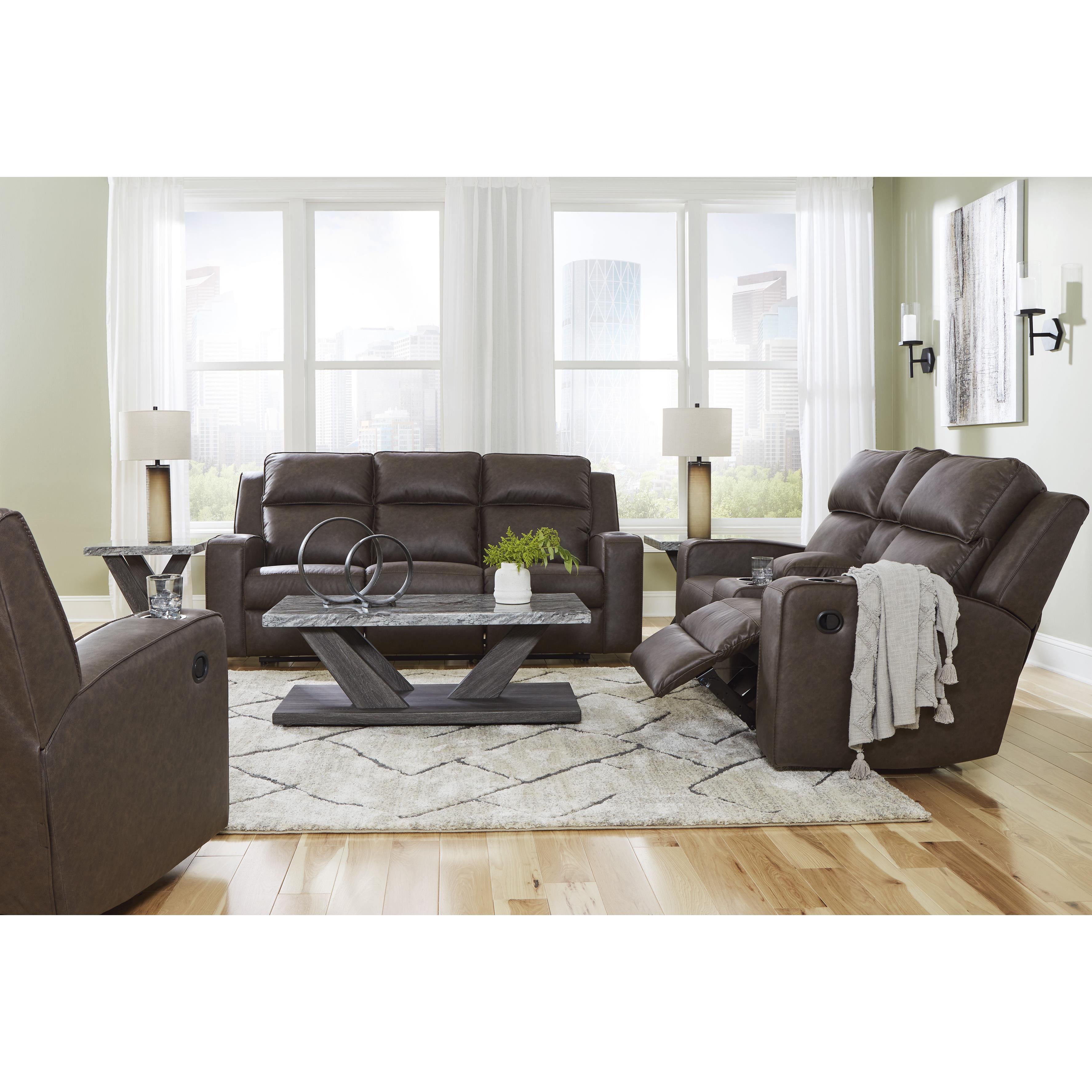 Sessom walnut power reclining sofa by ashley online