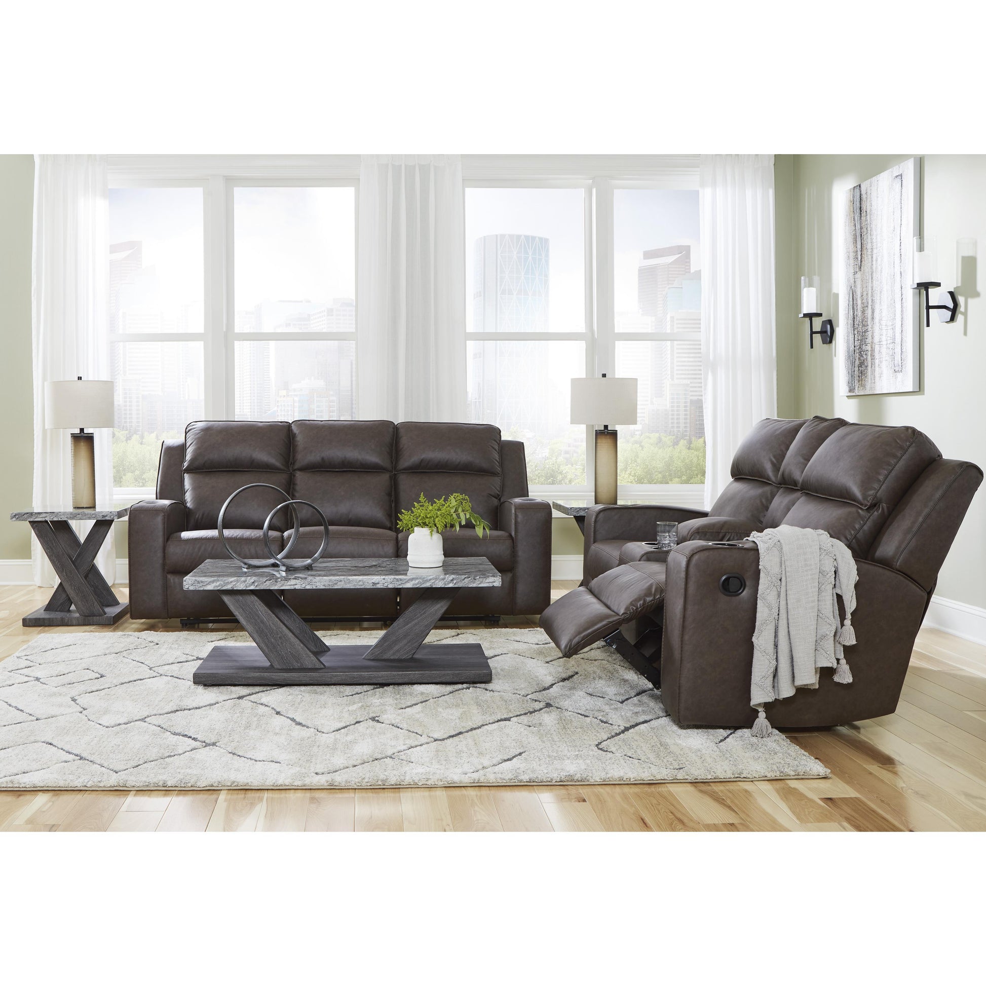 Signature Design by Ashley Lavenhorne Reclining Leather Look Loveseat 6330694 IMAGE 13