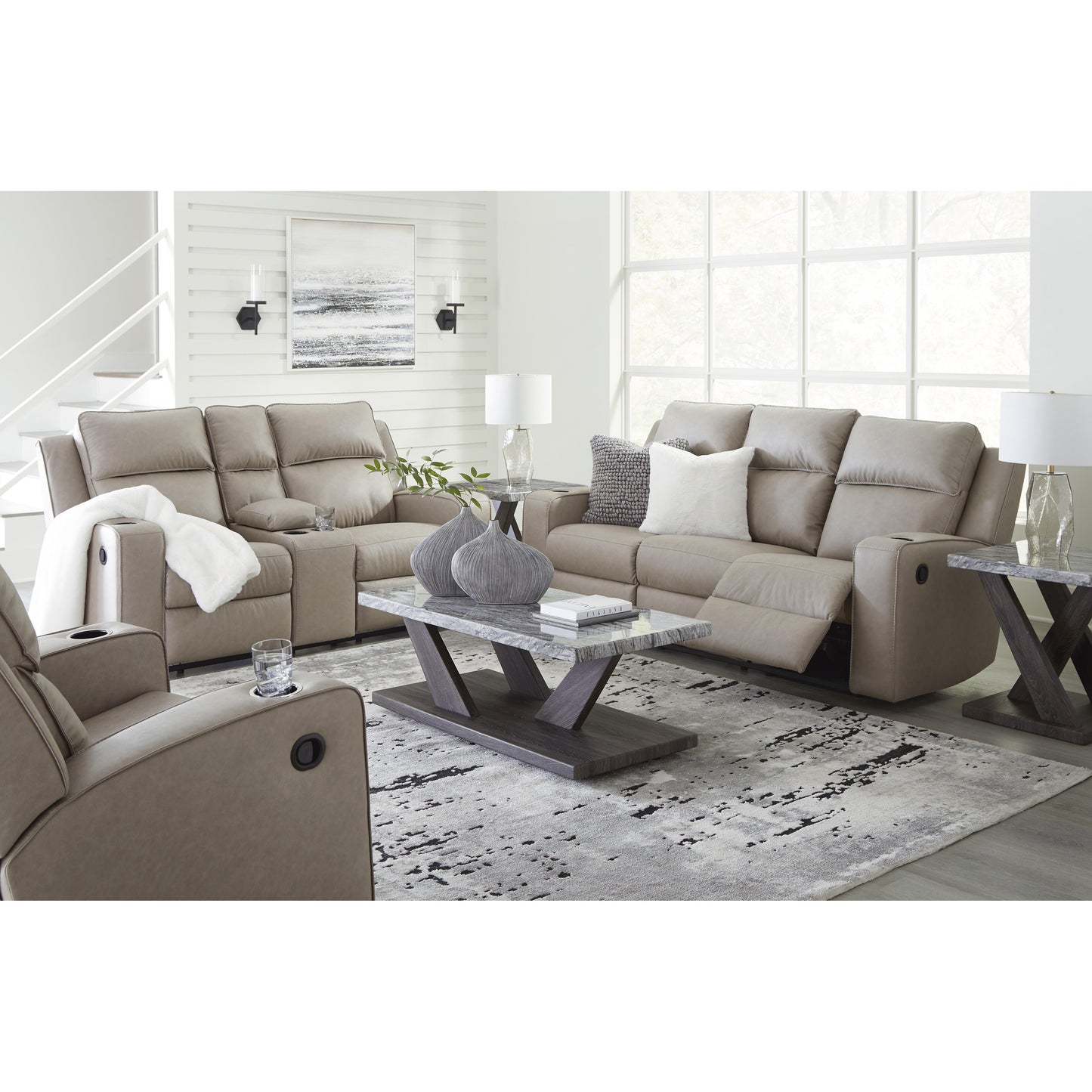 Signature Design by Ashley Lavenhorne Reclining Leather Look Sofa 6330789 IMAGE 13