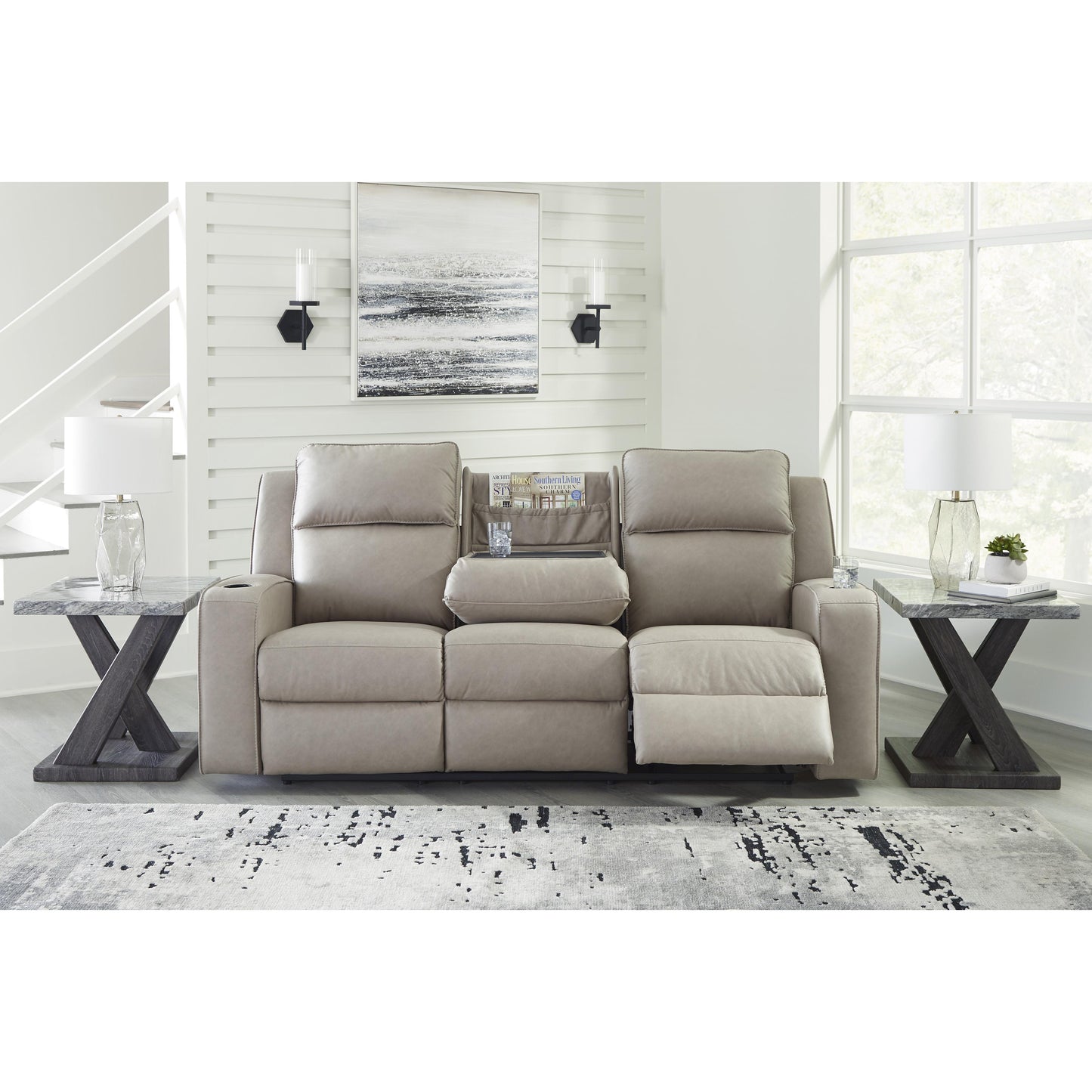 Signature Design by Ashley Lavenhorne Reclining Leather Look Sofa 6330789 IMAGE 6