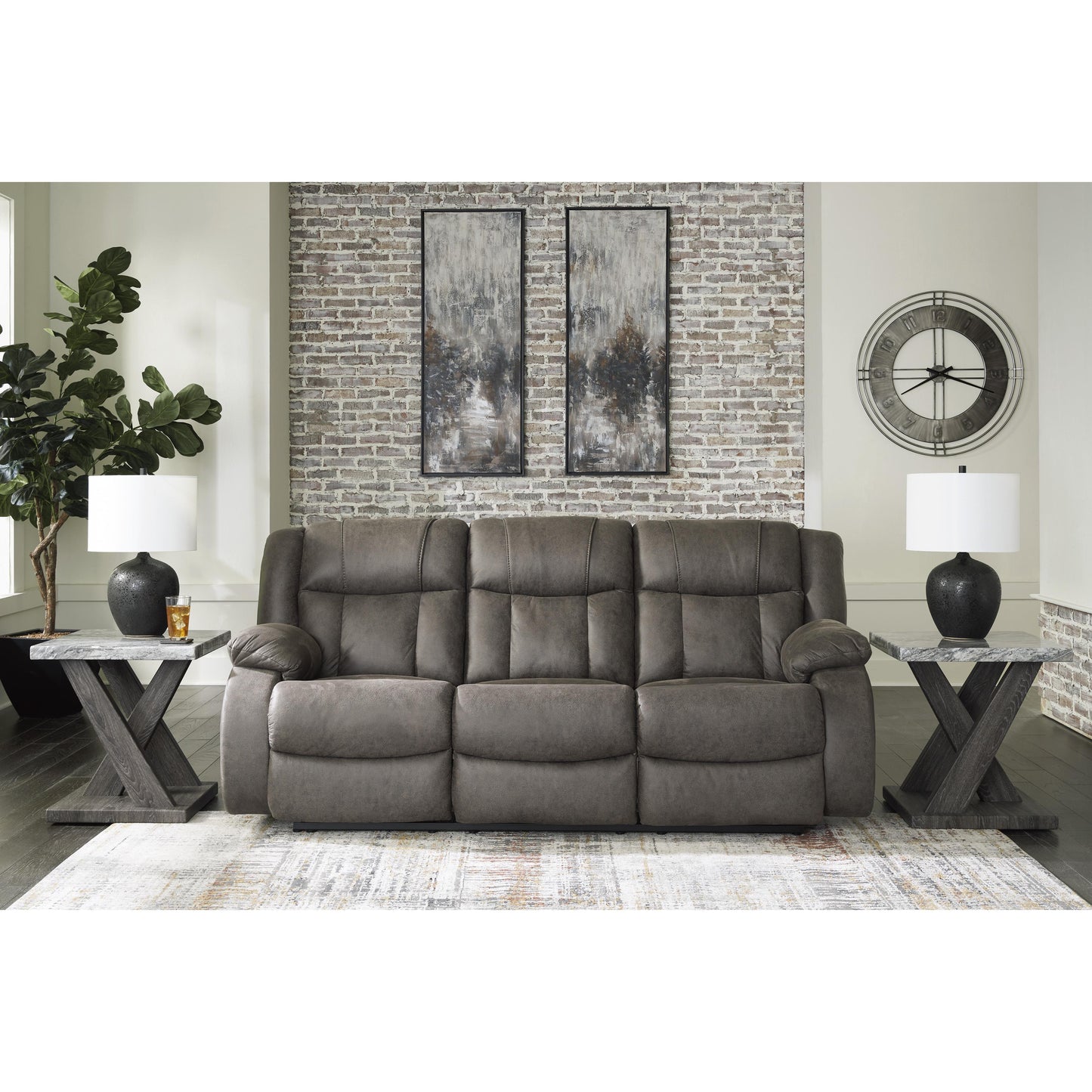 Signature Design by Ashley First Base Reclining Leather Look Sofa 6880488 IMAGE 6