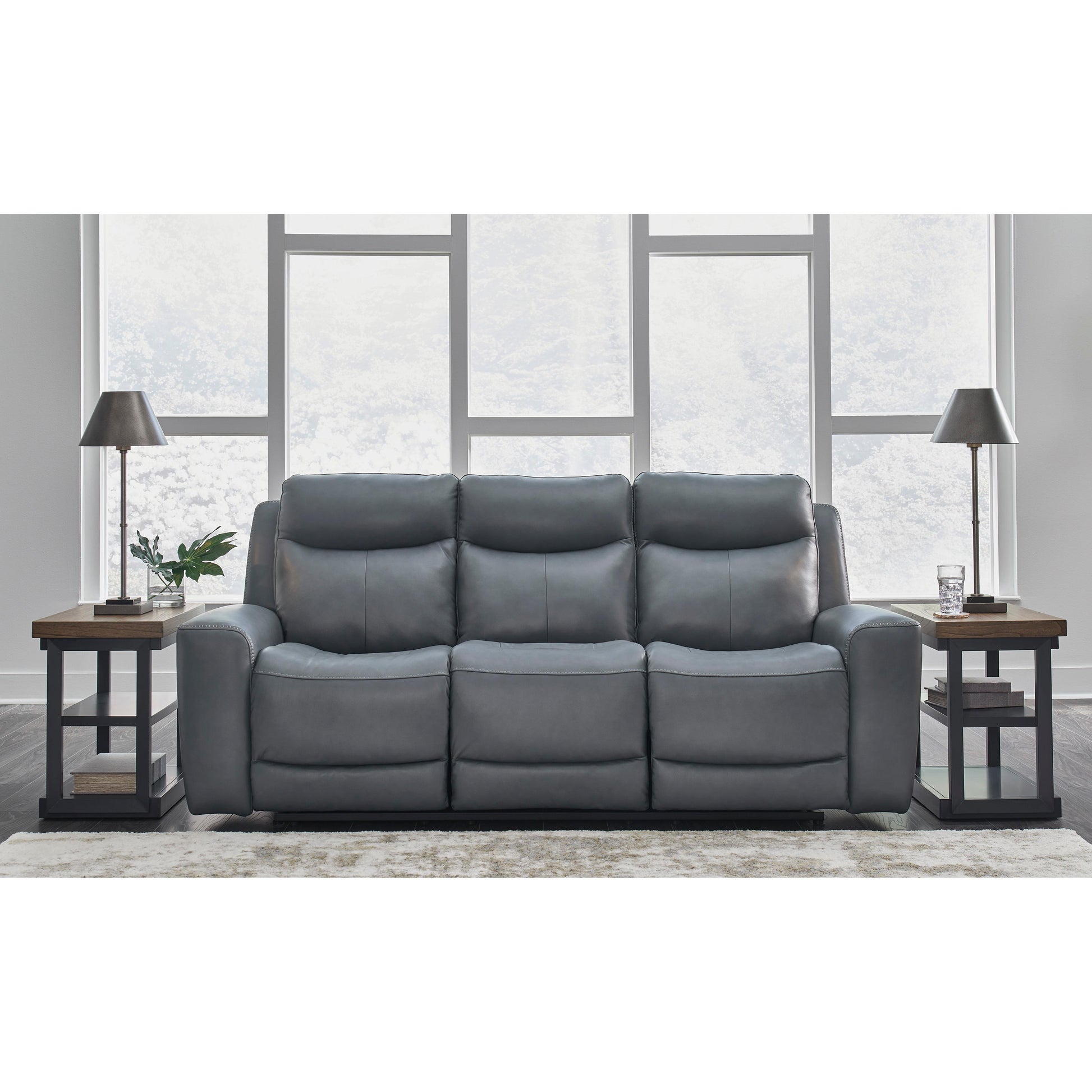 Signature Design by Ashley Mindanao Power Reclining Leather Match Sofa U5950415 IMAGE 6