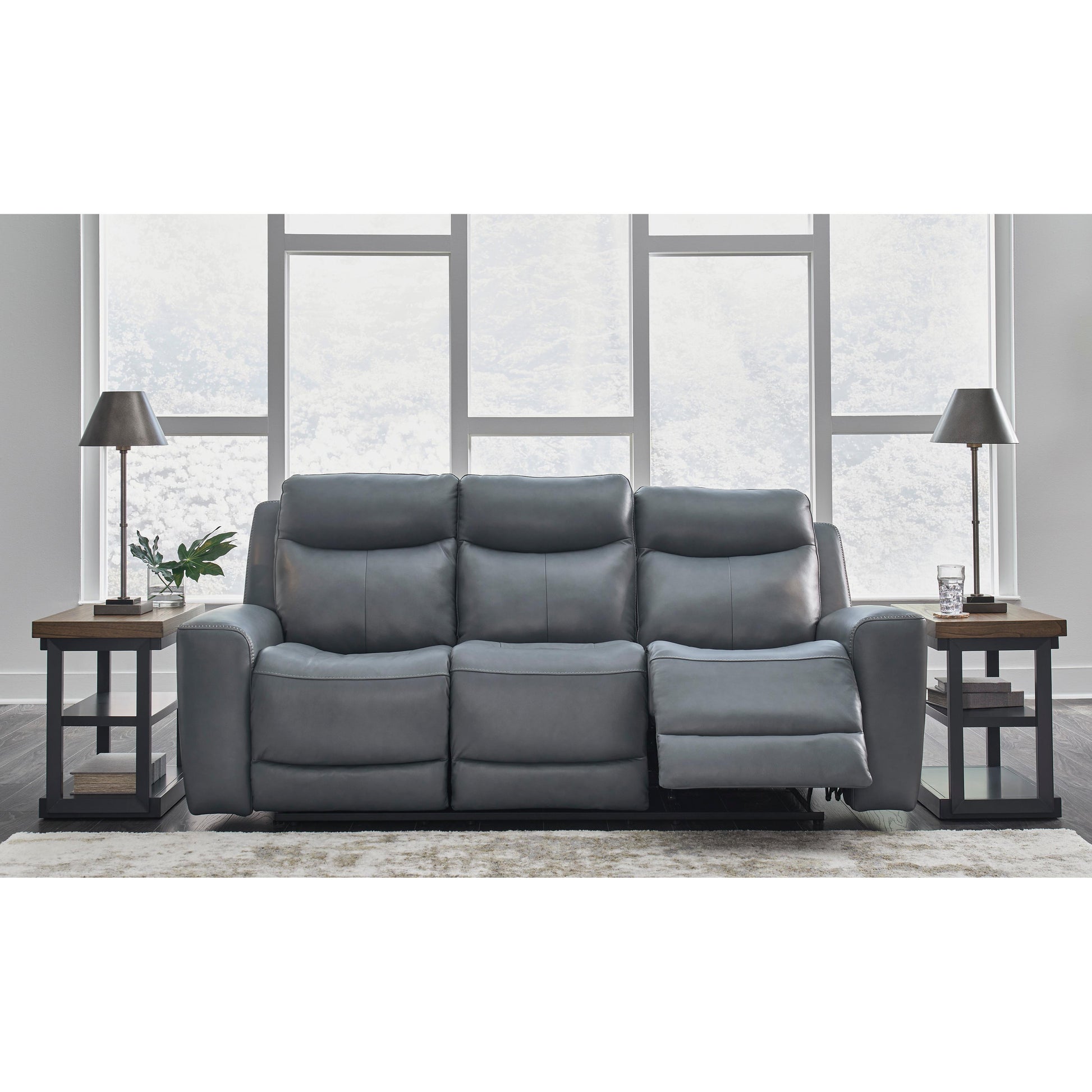 Signature Design by Ashley Mindanao Power Reclining Leather Match Sofa U5950415 IMAGE 7