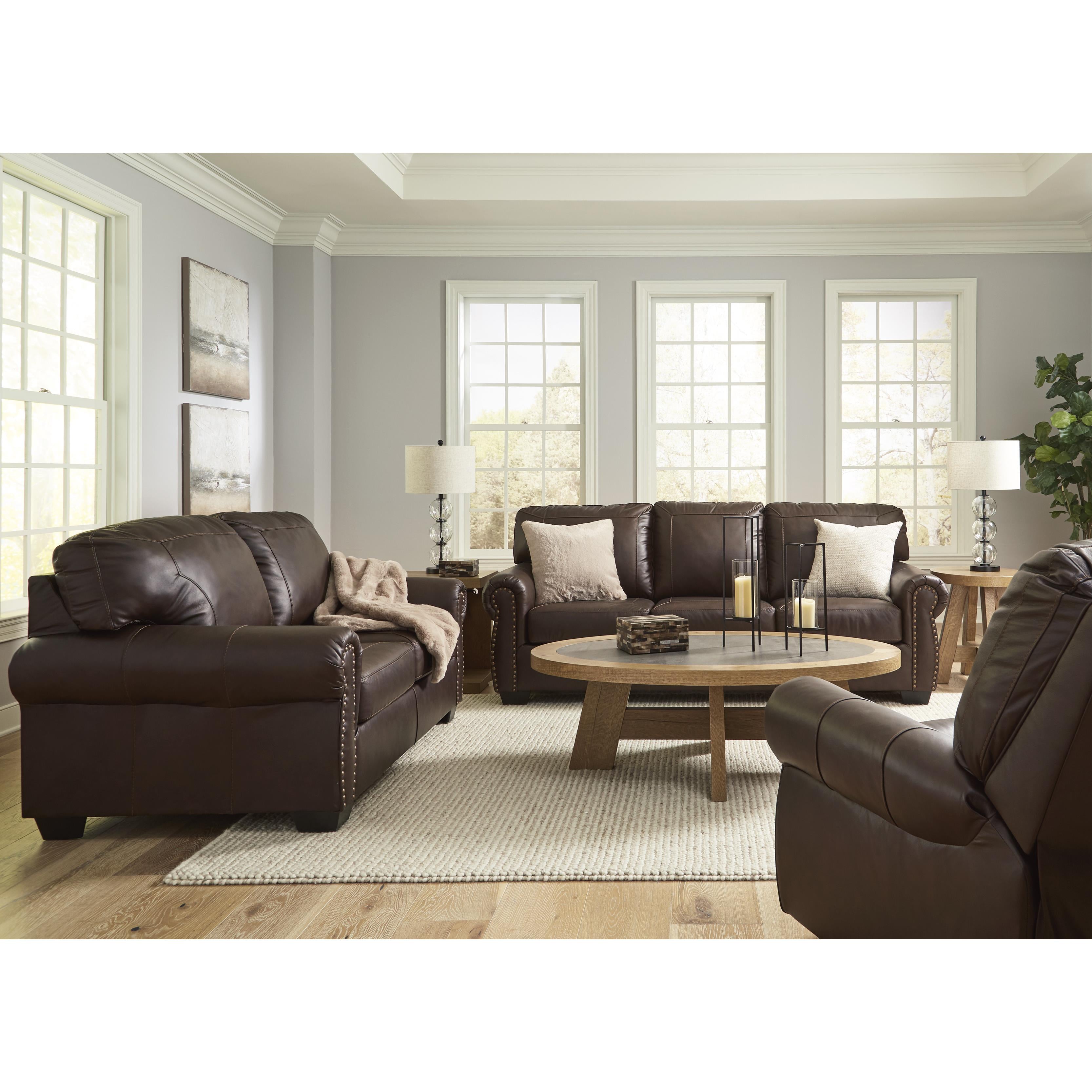 Signature Design by Ashley Colleton Stationary Leather Match Sofa 5210 American Furniture of Slidell
