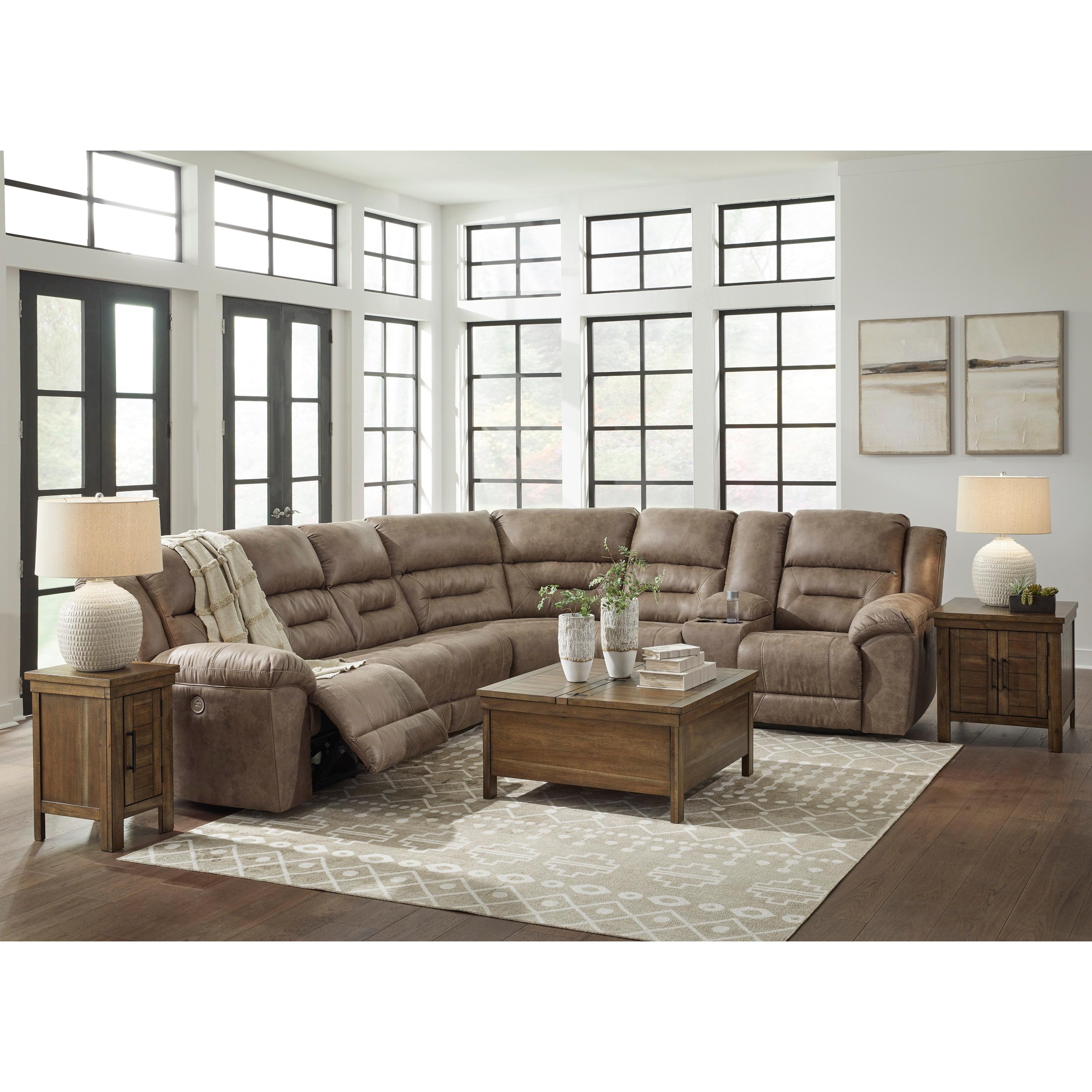 Signature Design by Ashley Ravenel Power Reclining Leather Look 4 pc Sectional 8310663/8310646/8310677/8310690 IMAGE 4