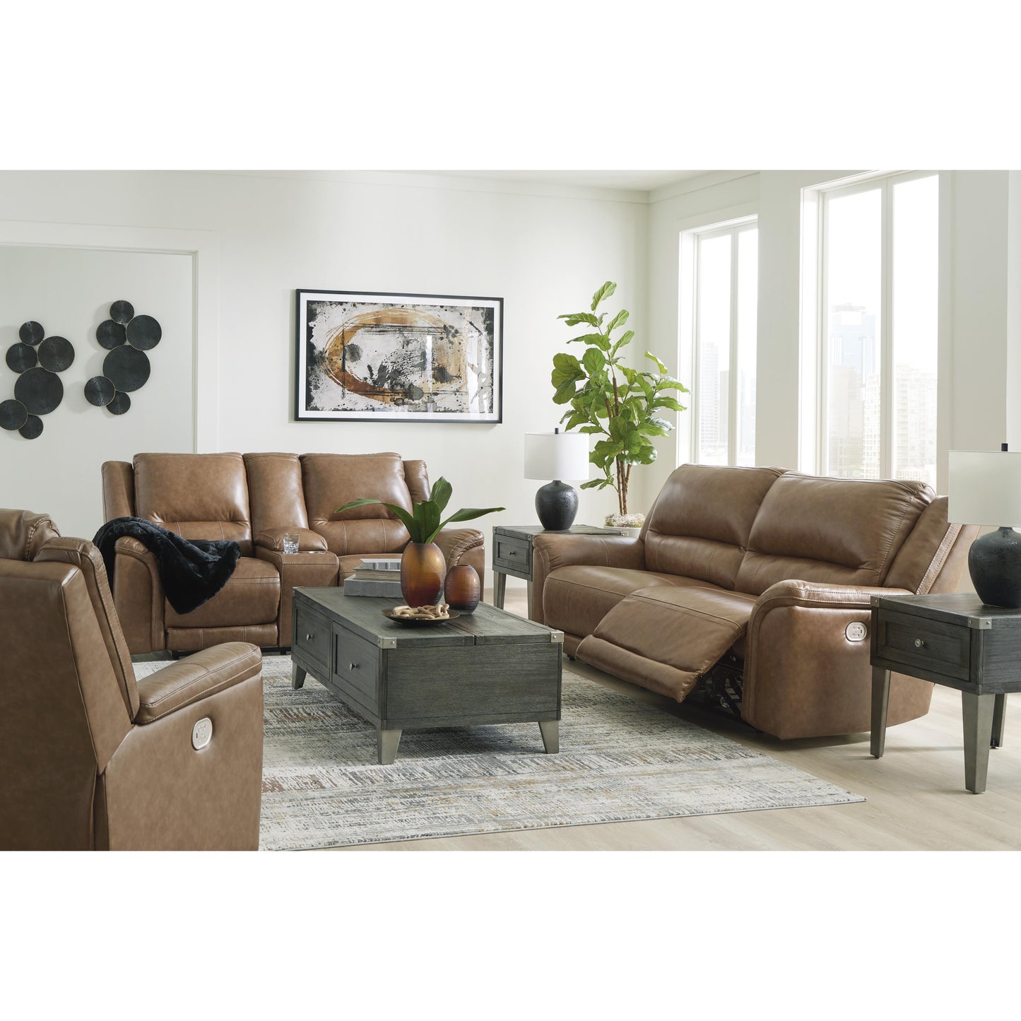 Signature Design by Ashley Trasimeno Power Leather Match Recliner U8281513 IMAGE 13