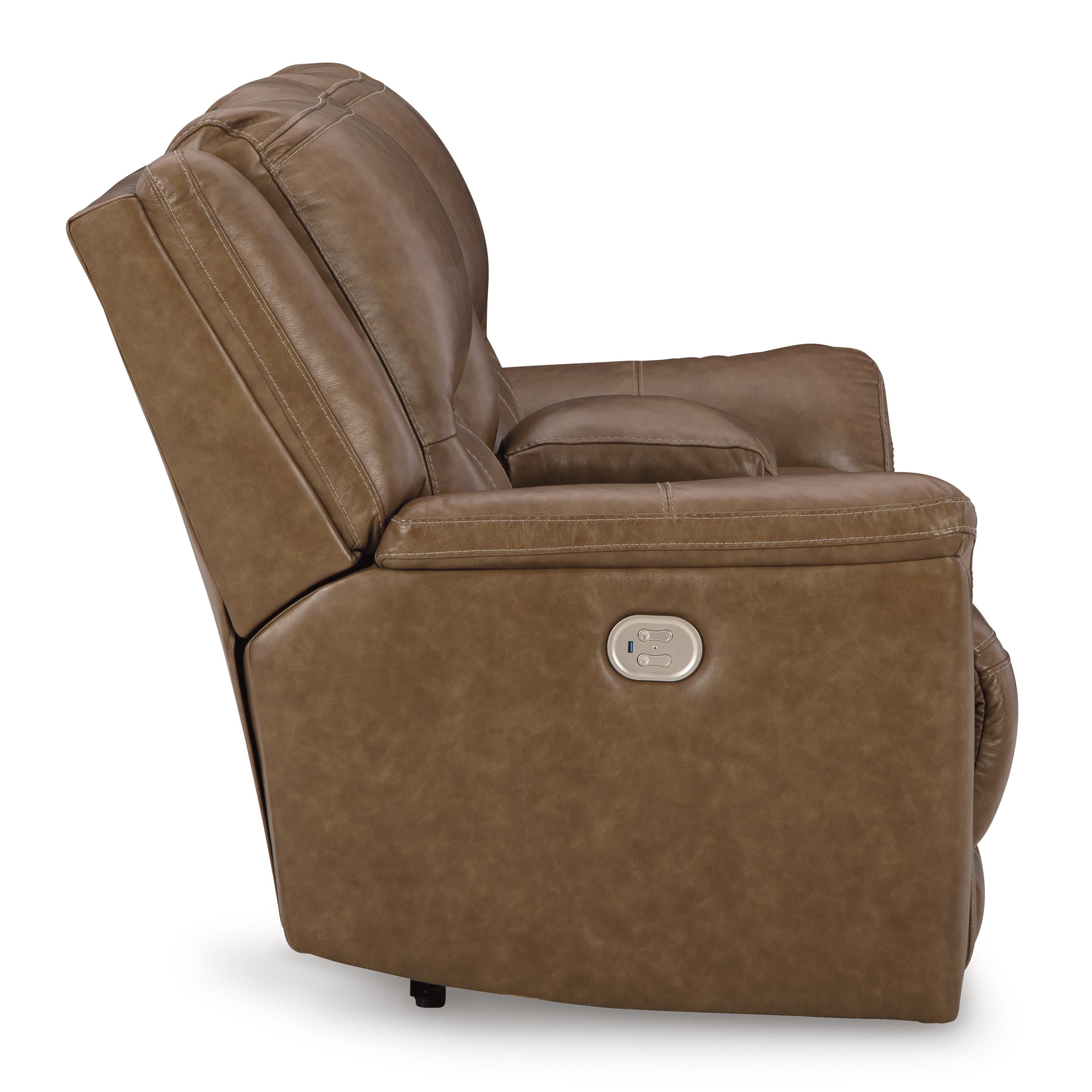 Signature Design by Ashley Trasimeno Power Reclining Leather Match Loveseat U8281518 IMAGE 4