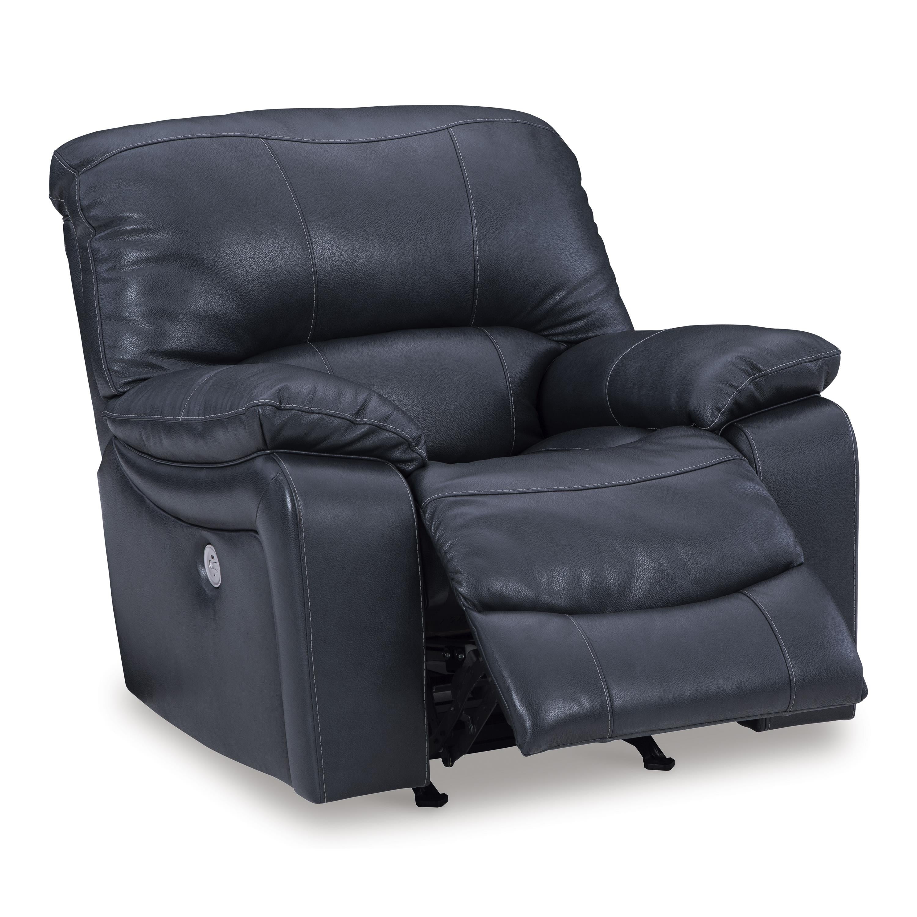 Signature Design by Ashley Leesworth Power Rocker Leather Match Reclin