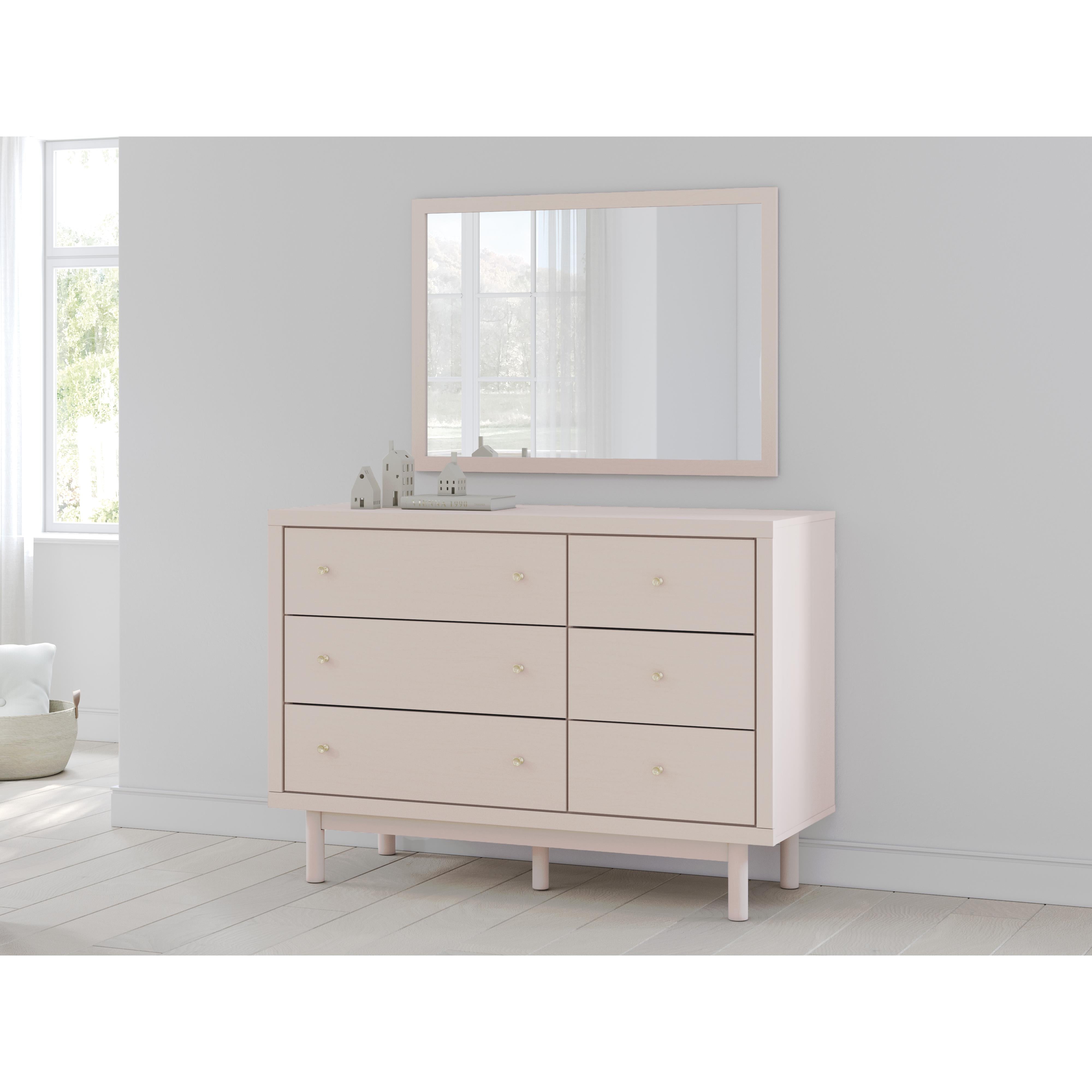 Signature Design by Ashley Wistenpine 6 Drawer Dresser with Mirror B13 American Furniture of Slidell