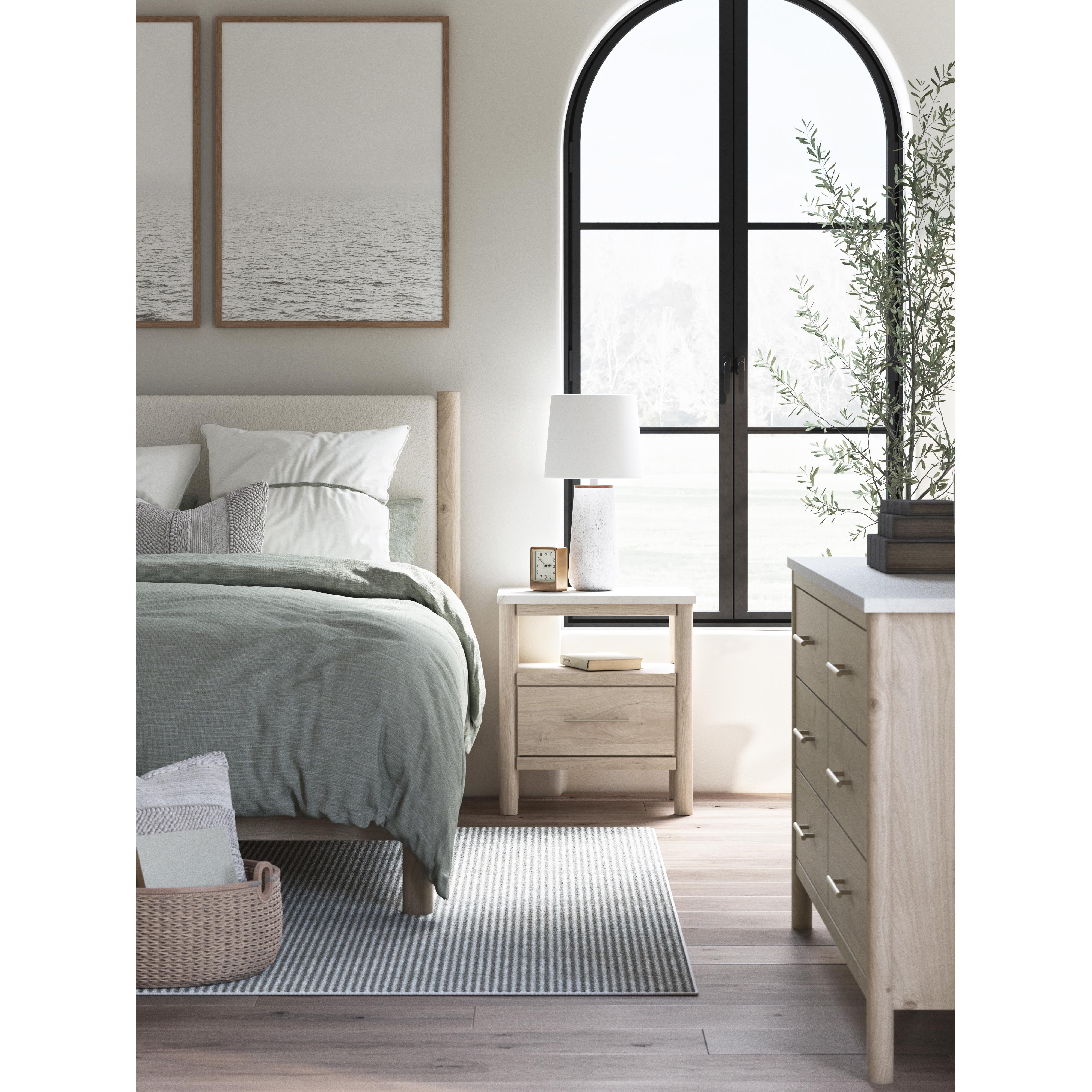 Signature Design by Ashley Cadmori Queen Upholstered Panel Bed B2615-57/B2615-54/B100-13 IMAGE 9