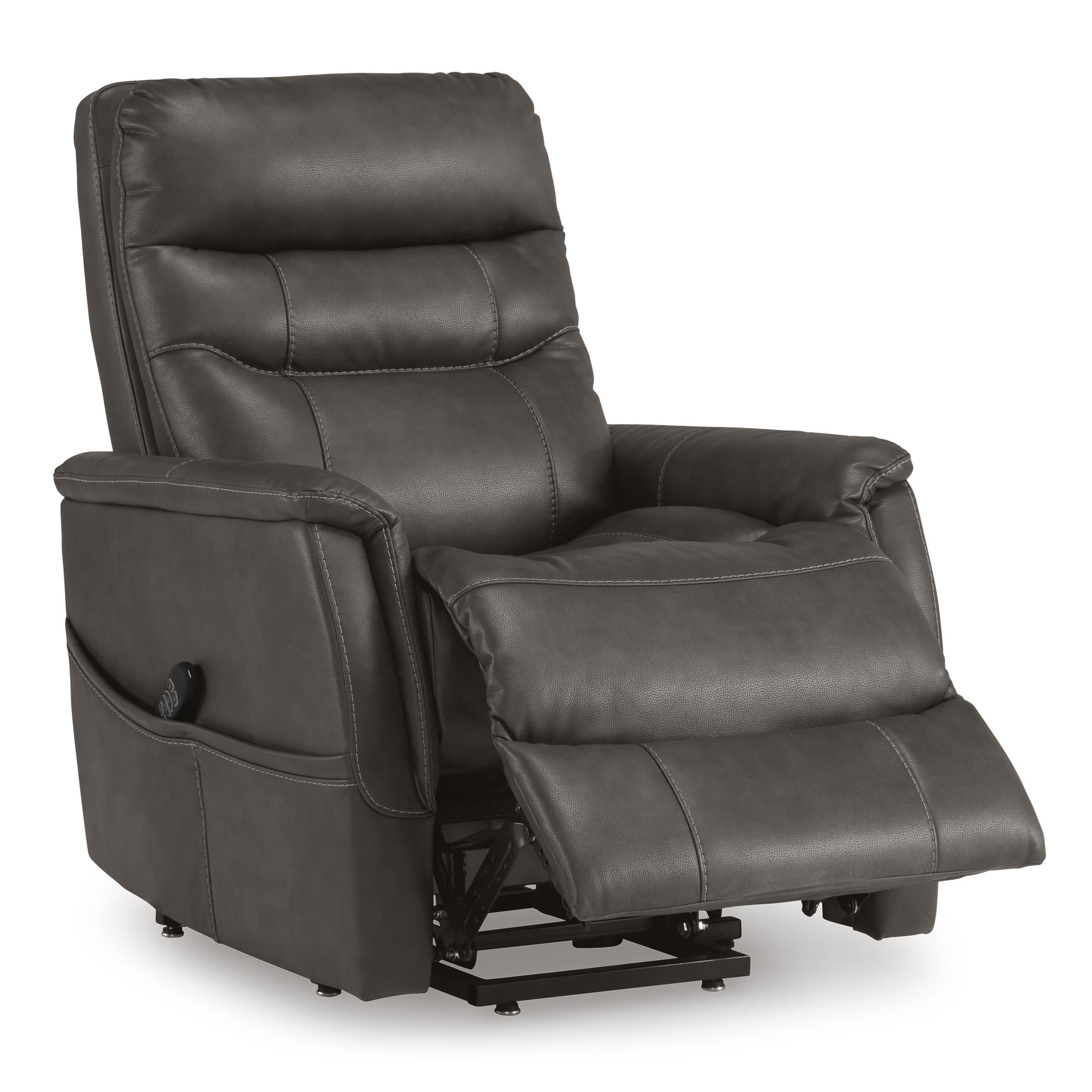 Signature Design by Ashley Strawbill Power Leather Look Recliner 63909