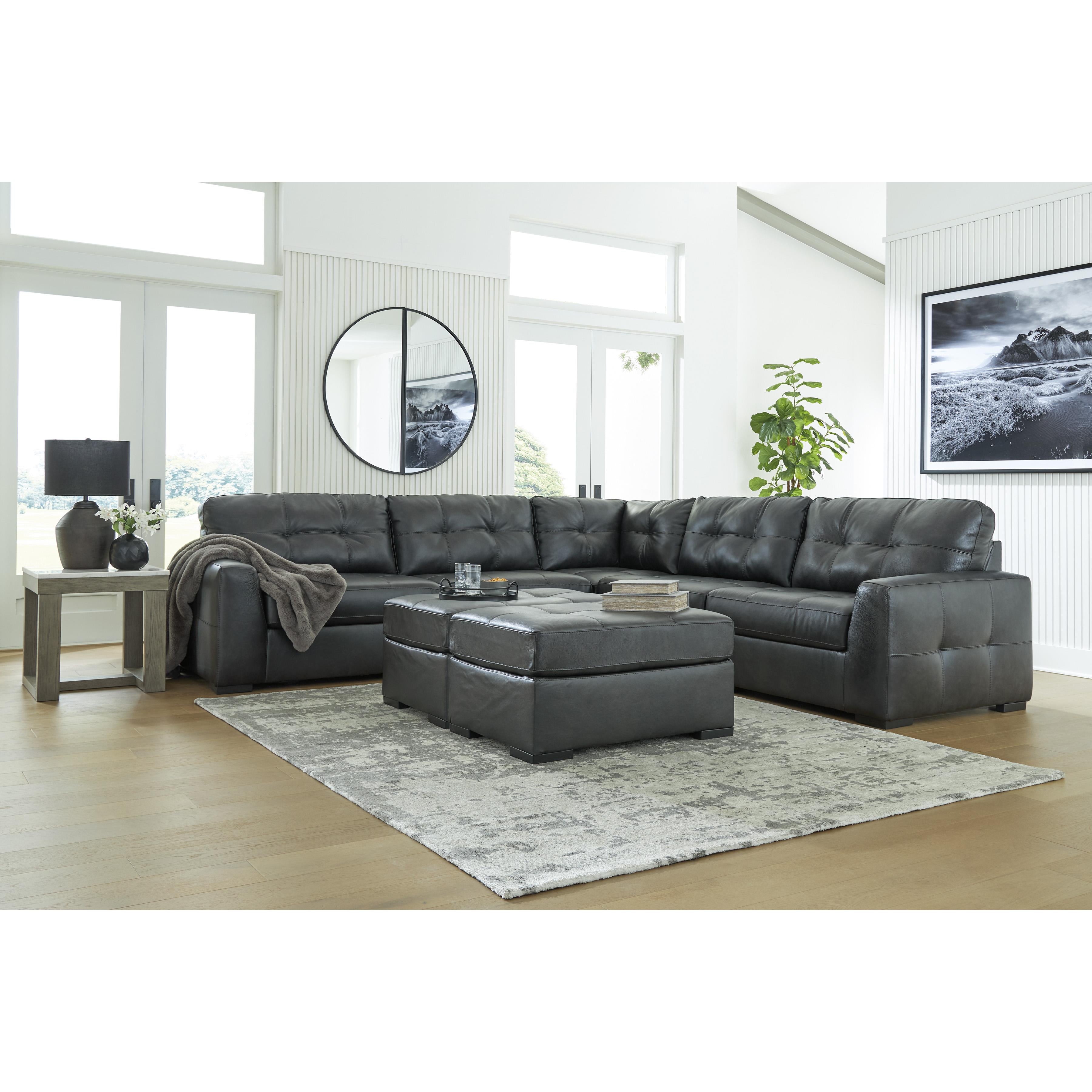 Signature Design by Ashley Brindley Pier Leather Match Ottoman 9950308 American Furniture of Slidell