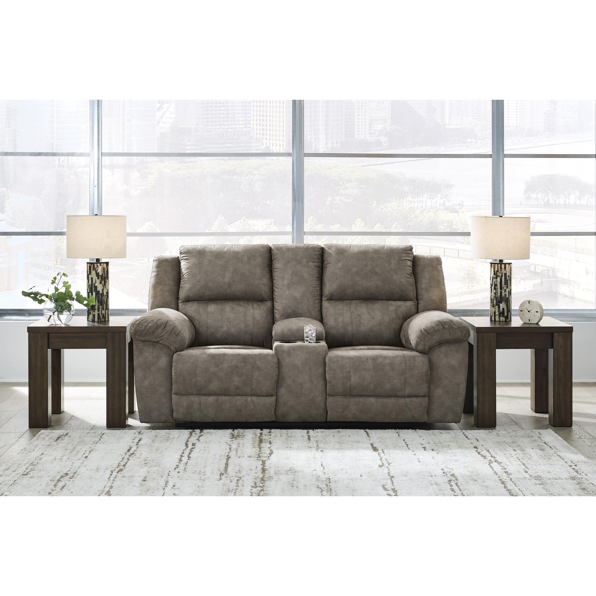 Signature Design by Ashley Laresview Reclining Fabric Loveseat with Console 3720394 IMAGE 6