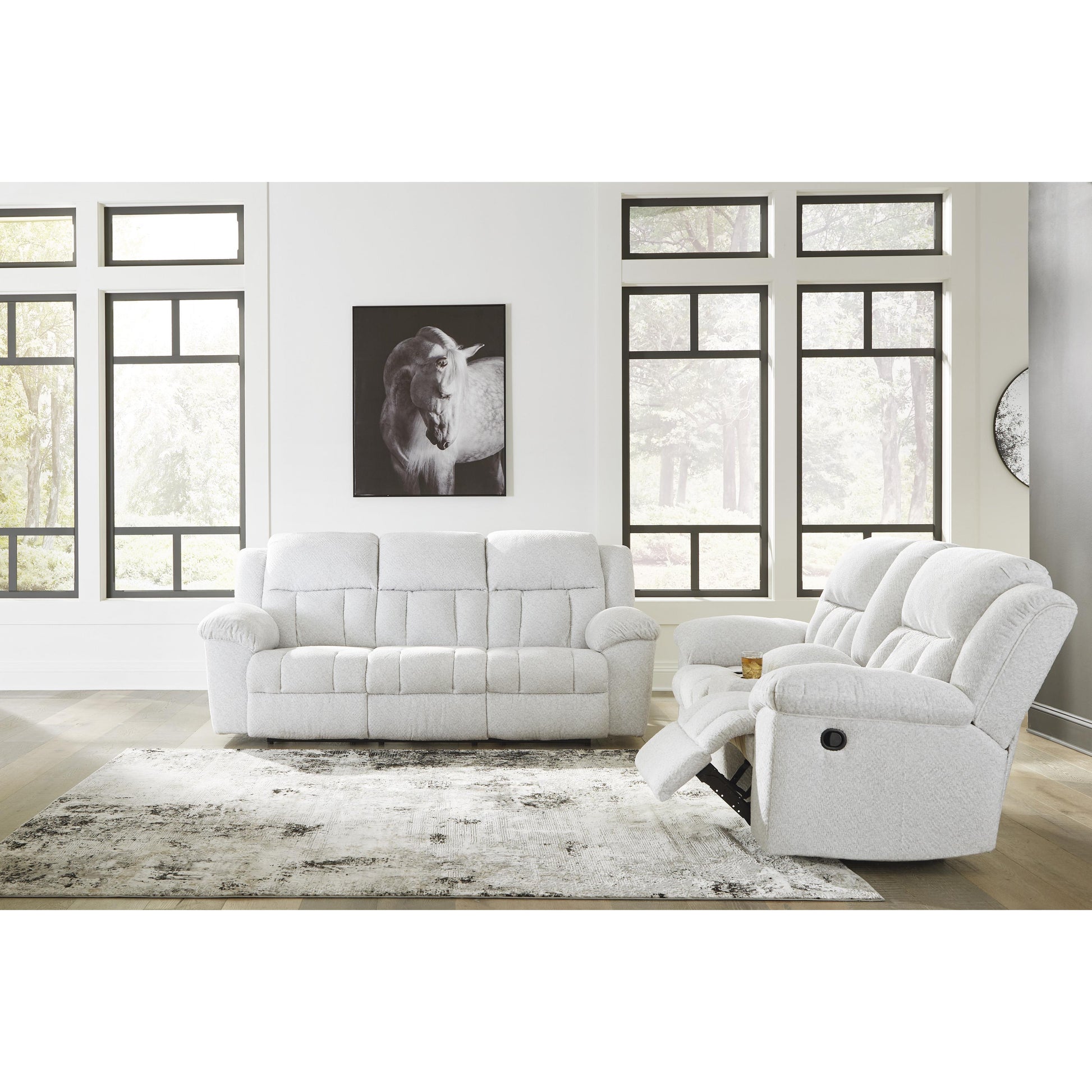 Signature Design by Ashley Frohn Reclining Fabric Loveseat with Console 3740594 IMAGE 9