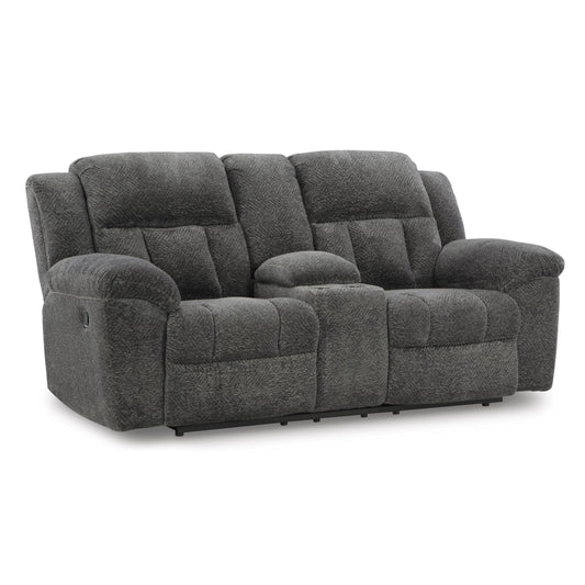 Signature Design by Ashley Frohn Reclining Fabric Loveseat with Console 3740694 IMAGE 1