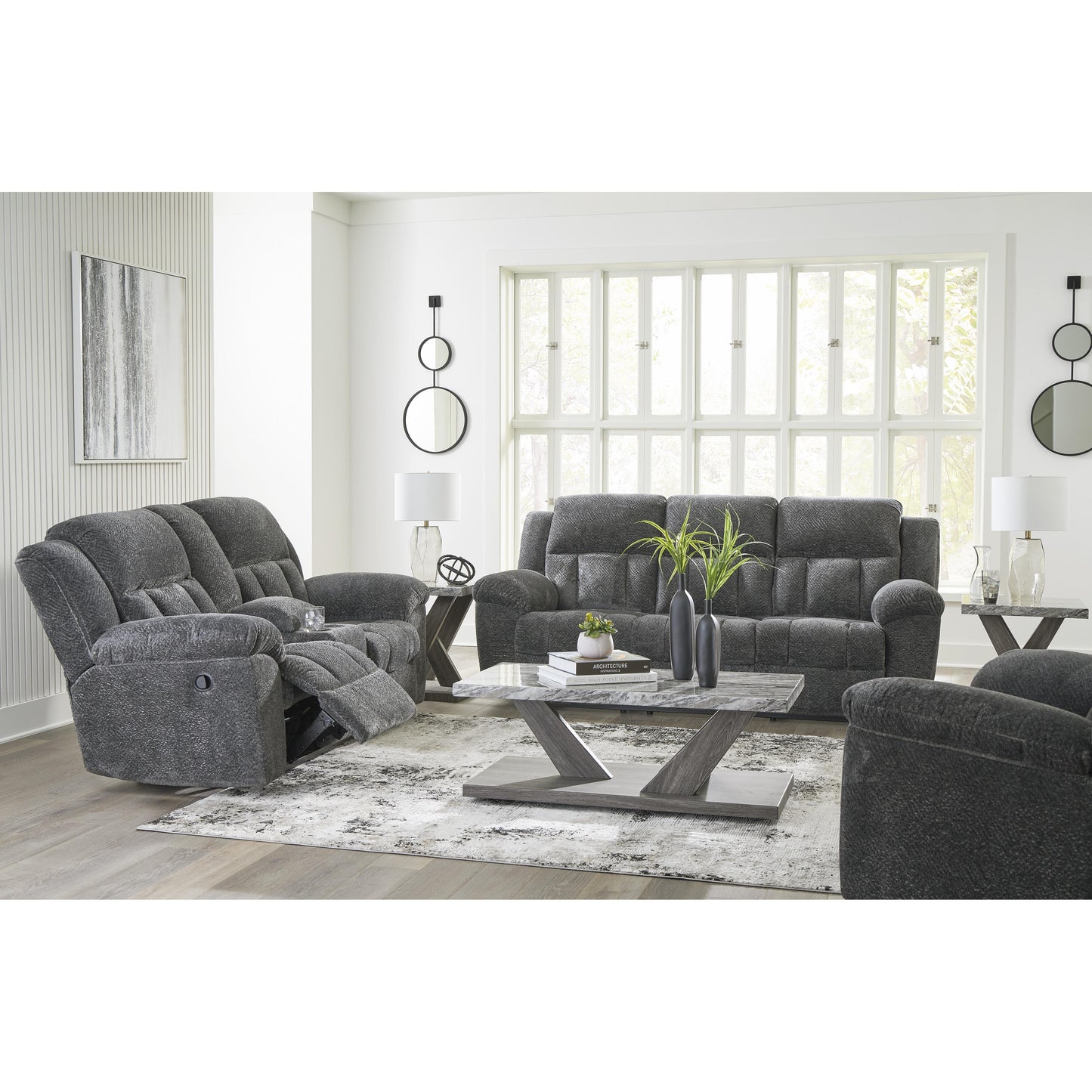 Signature Design by Ashley Frohn Reclining Fabric Loveseat with Console 3740694 IMAGE 13