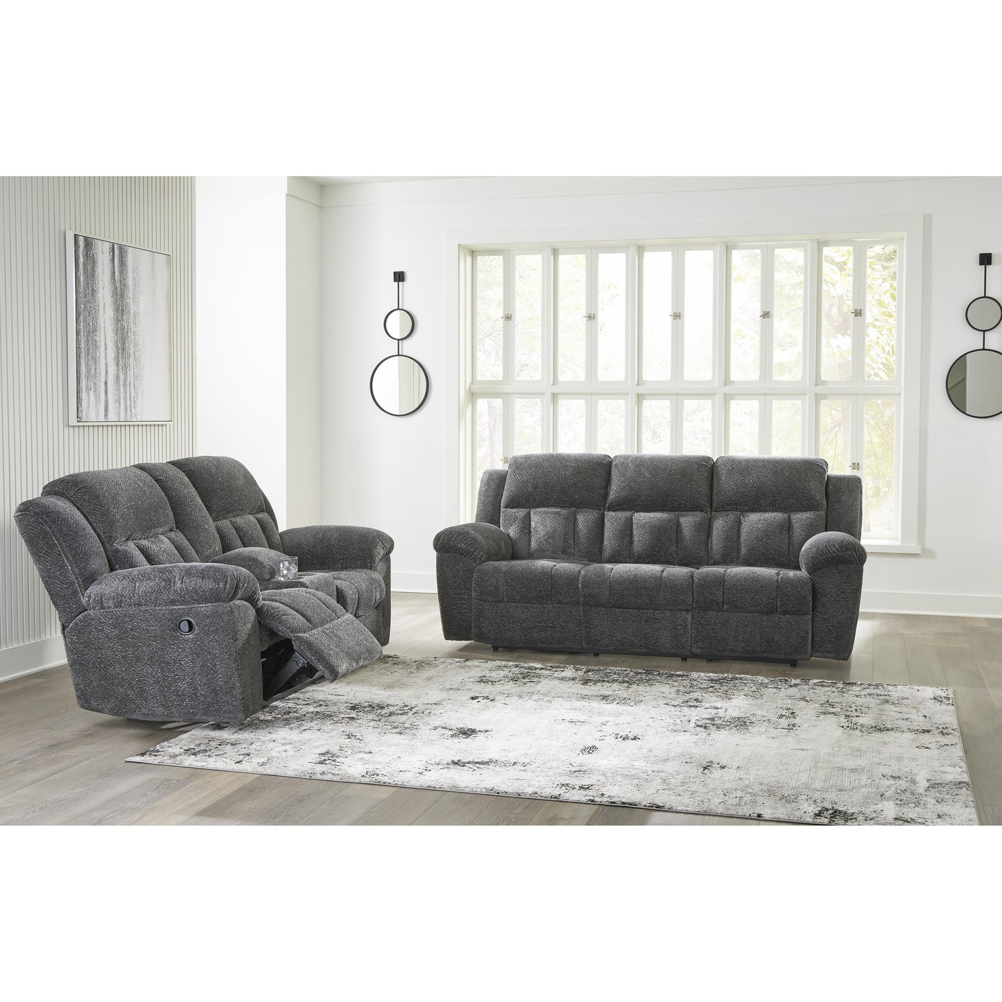 Signature Design by Ashley Frohn Reclining Fabric Loveseat with Console 3740694 IMAGE 9