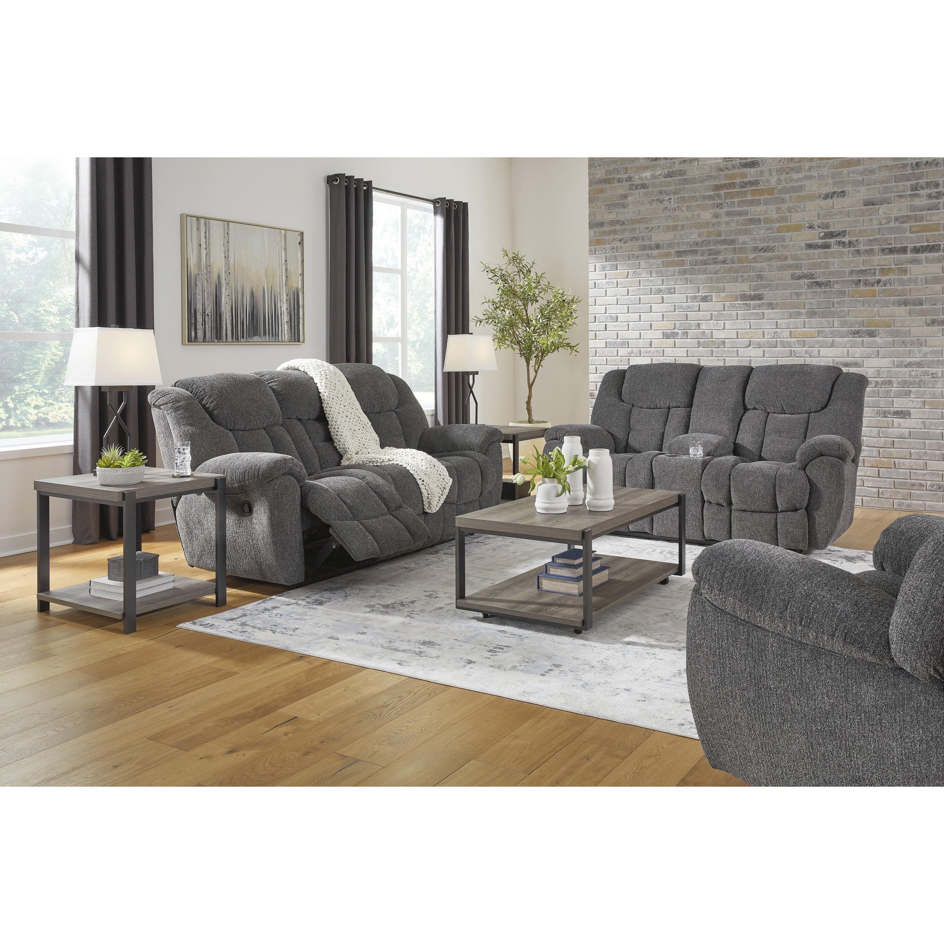 Signature Design by Ashley Foreside Reclining Fabric Loveseat with Console 3810494 IMAGE 11