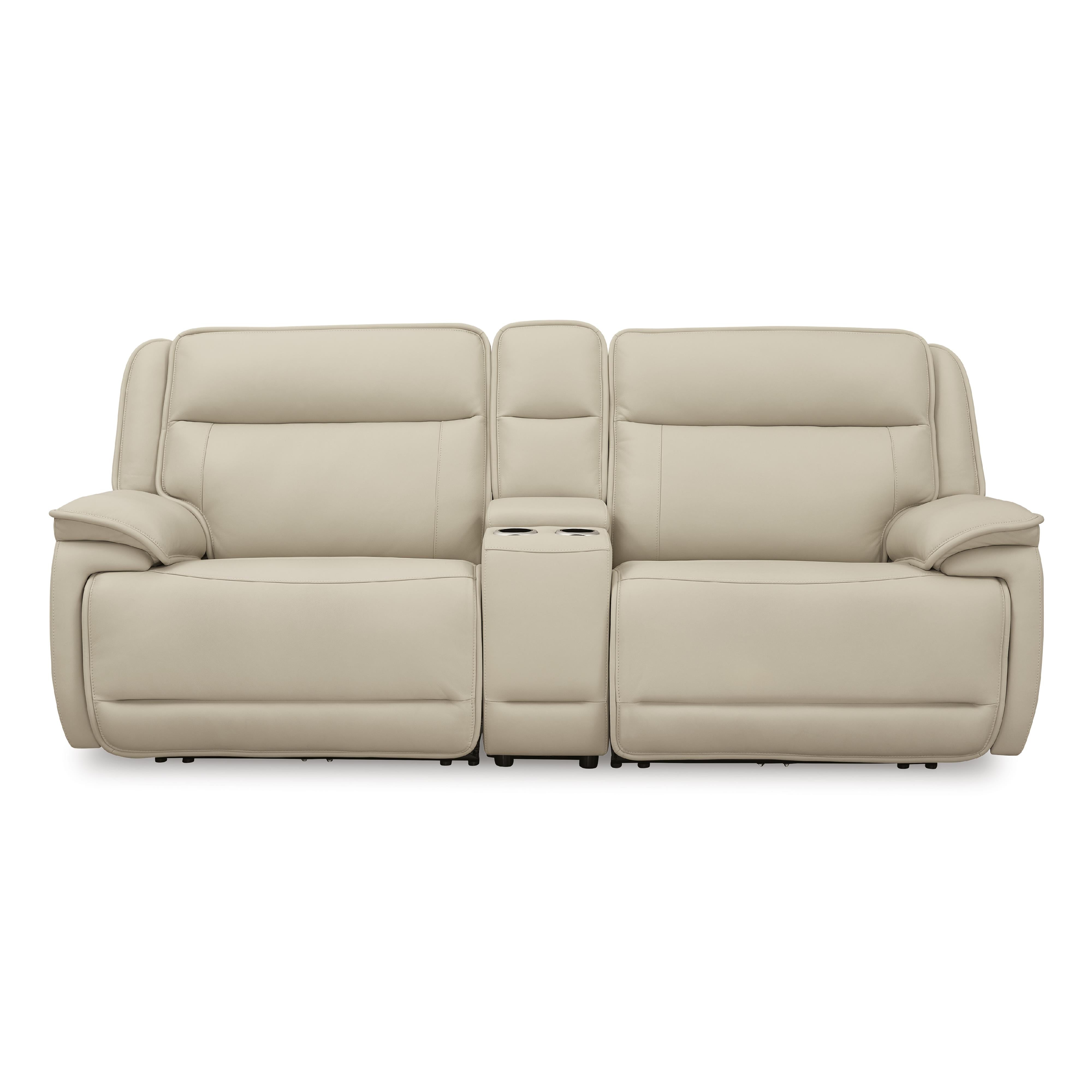 Signature Design by Ashley Double Deal Power Reclining Leather Match Loveseat with Console U1300158/U1300157/U1300162 IMAGE 1