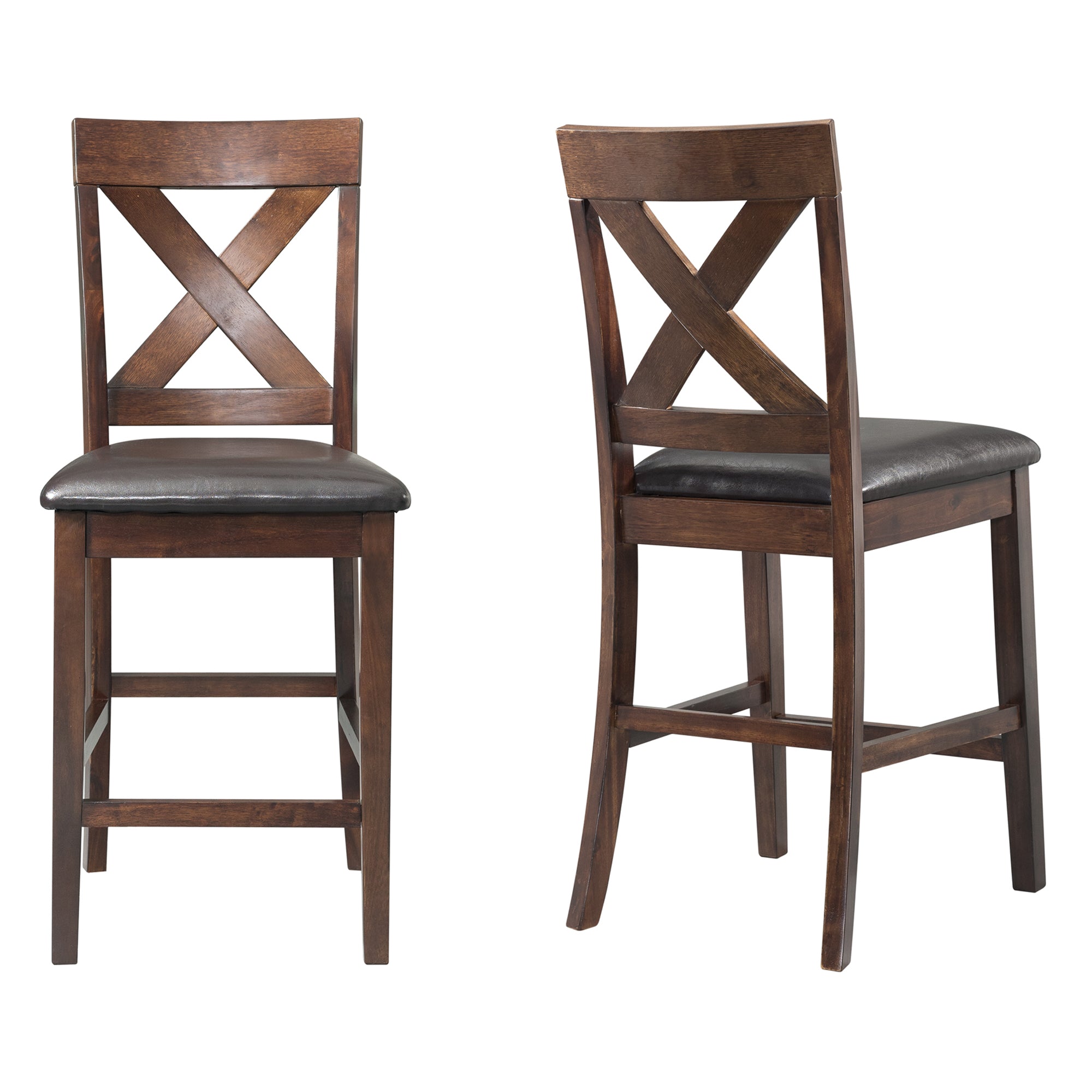 Alex Counter Side Chair W/Brown PU Espresso (2 Per Pack)