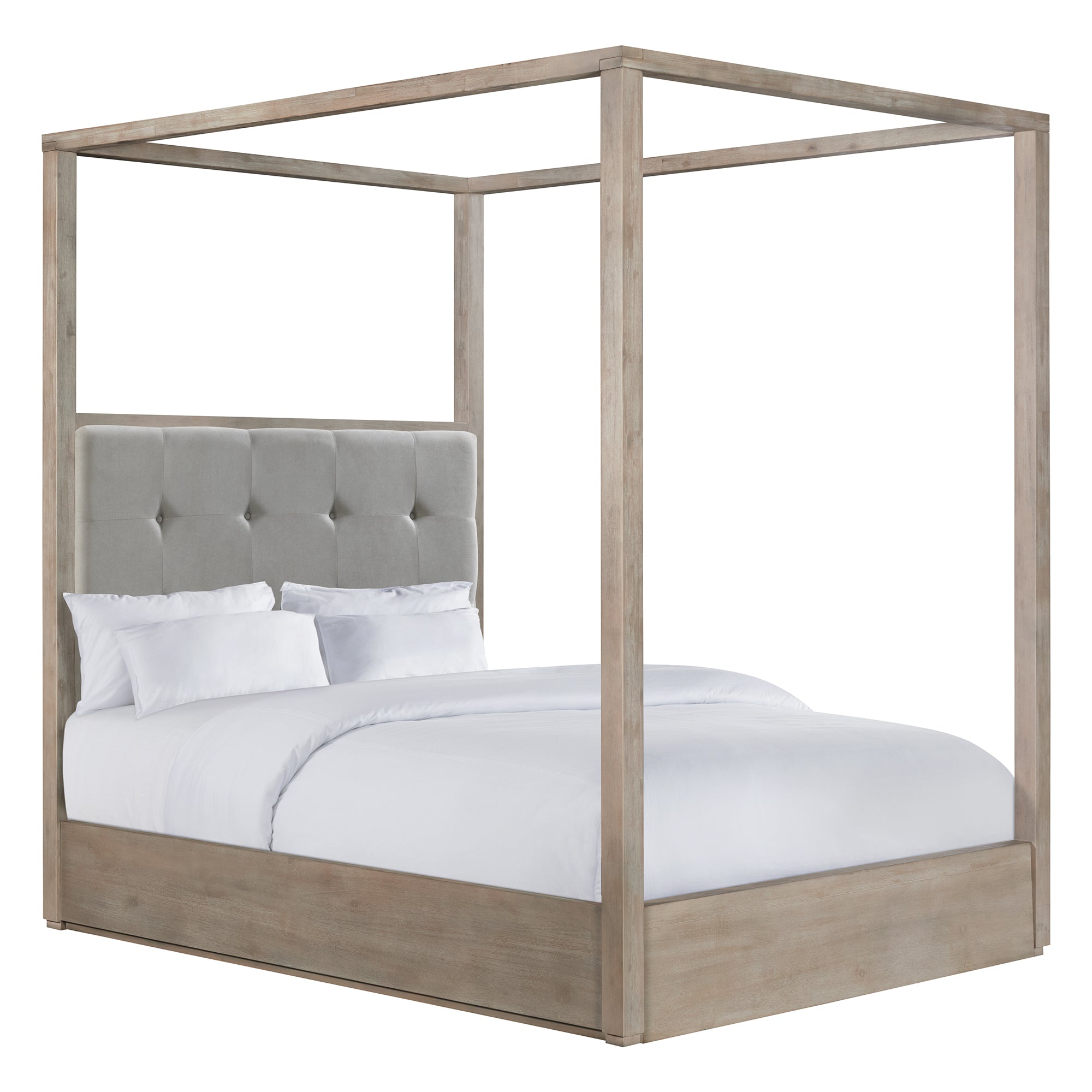 Arcadia Queen Canopy Bed in Grey