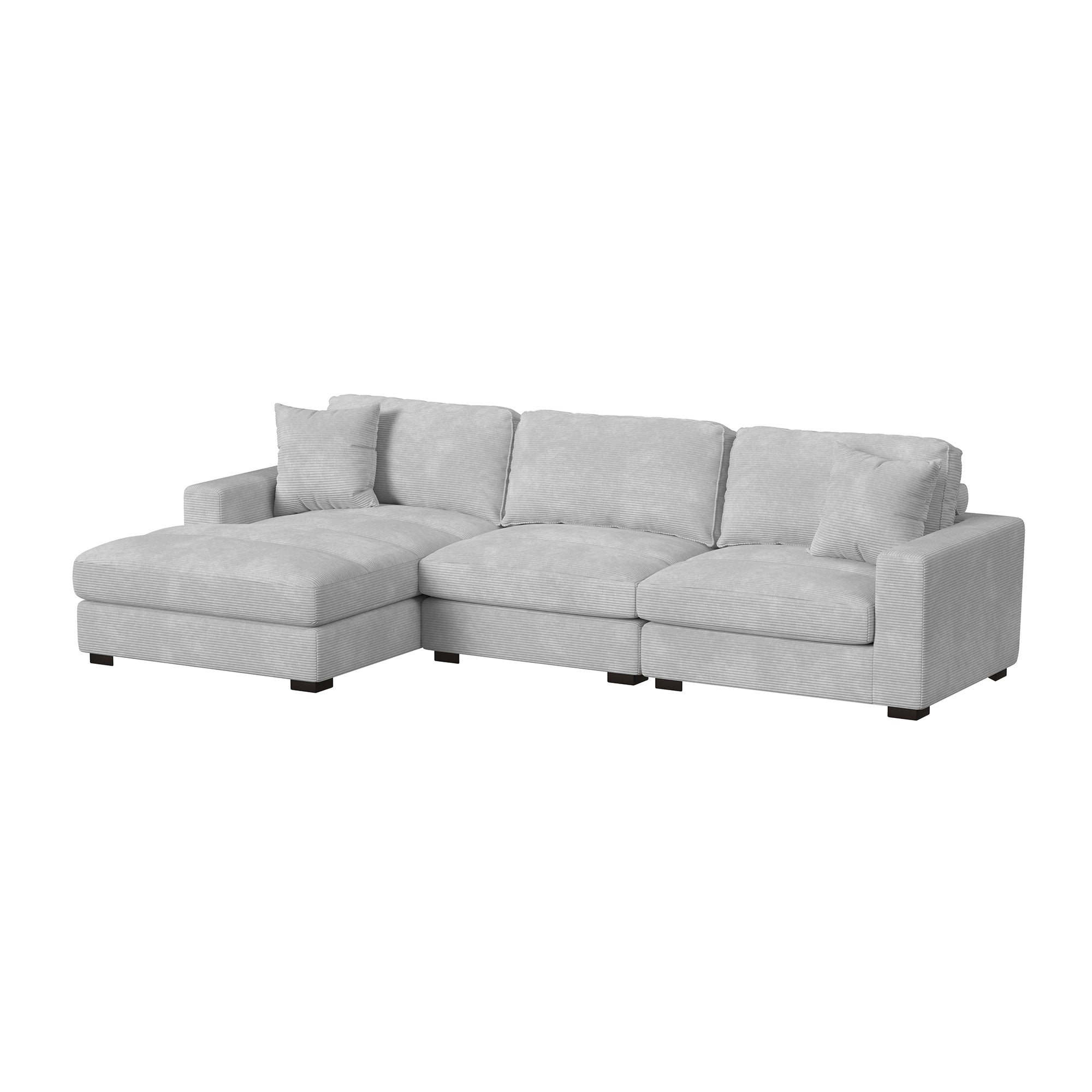 Arizona Modular 3PC Sectional Set with LHF Chaise in Steno Stone