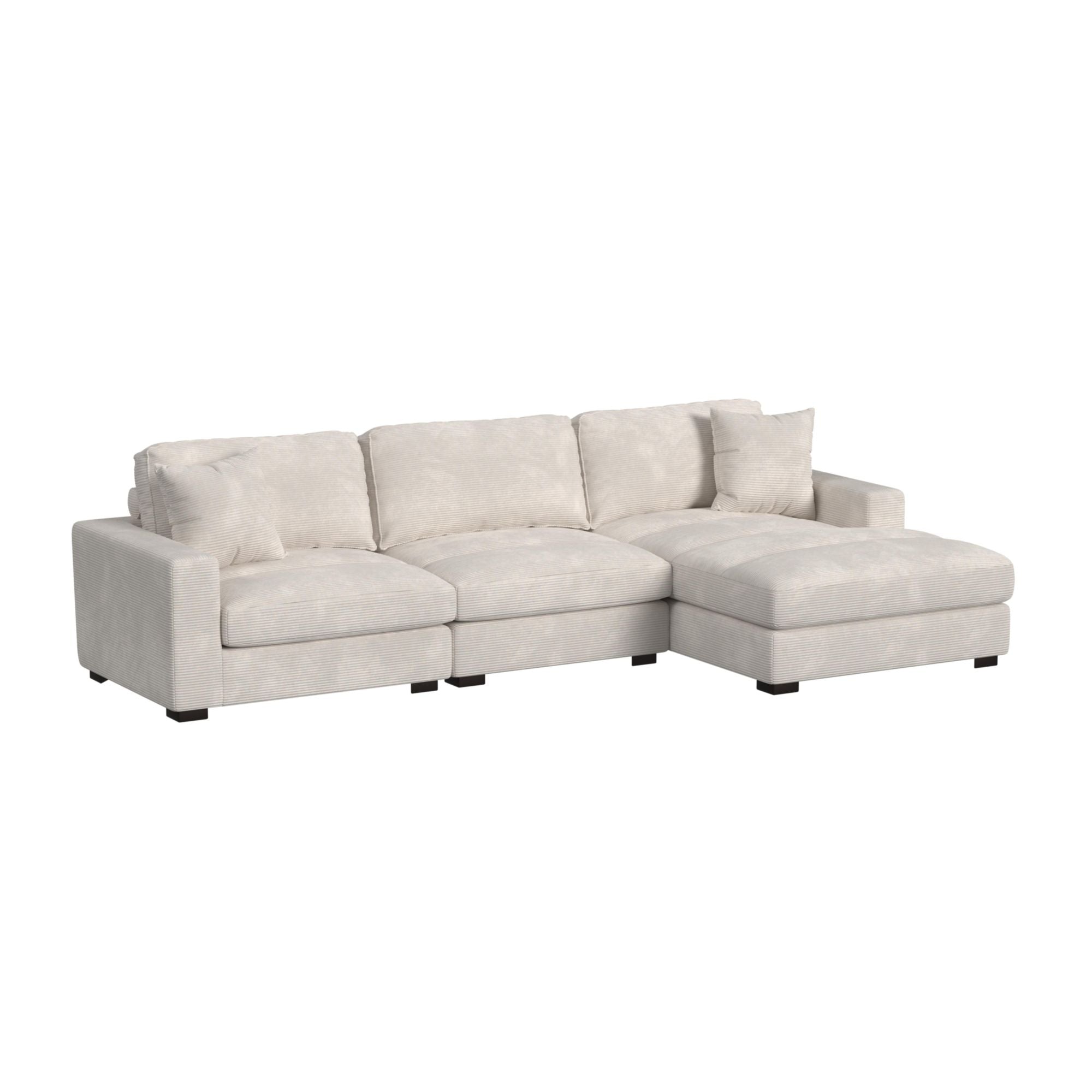 Arizona Modular 3PC Sectional Set with RHF Chaise in Steno Beige