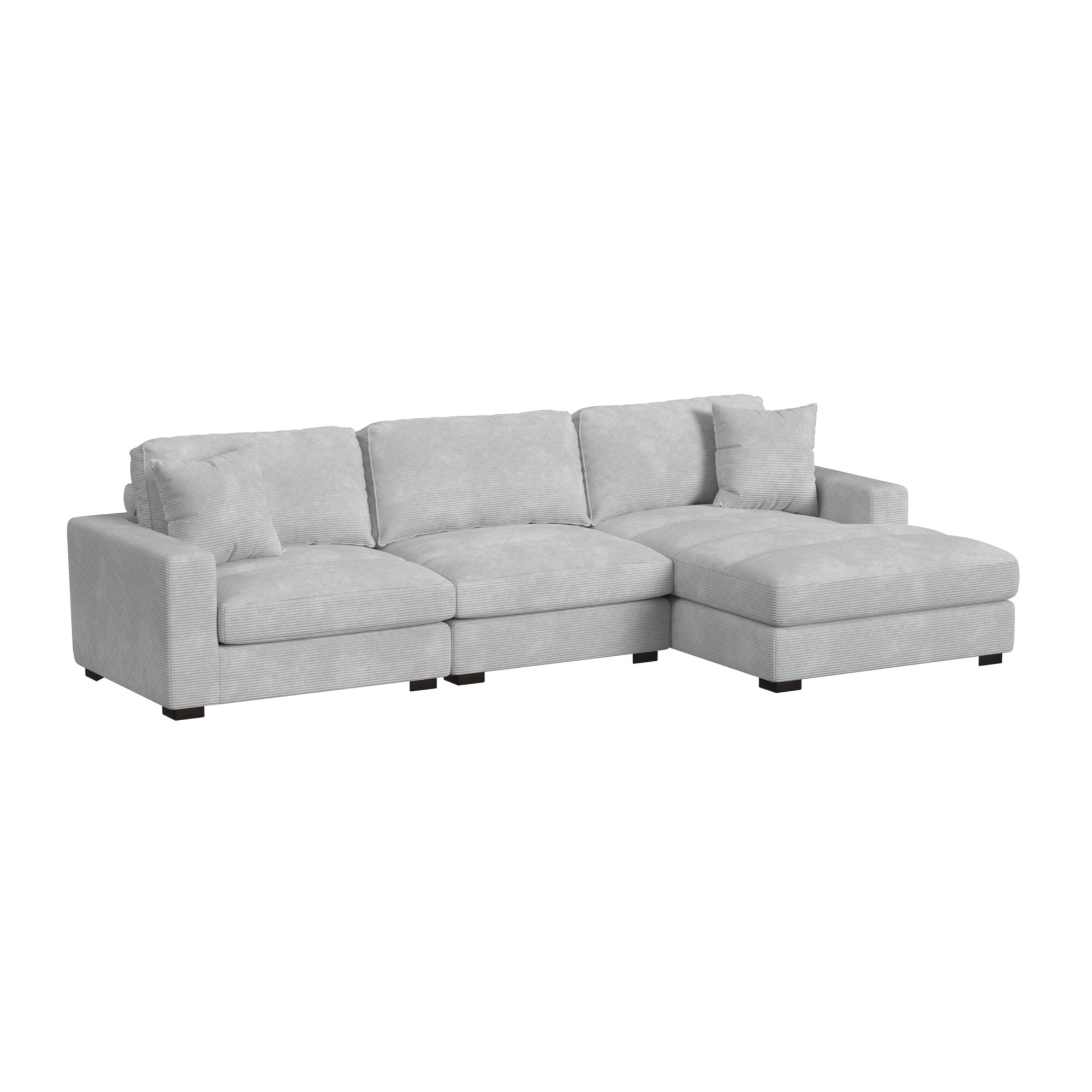 Arizona Modular 3PC Sectional Set with RHF Chaise in Steno Stone