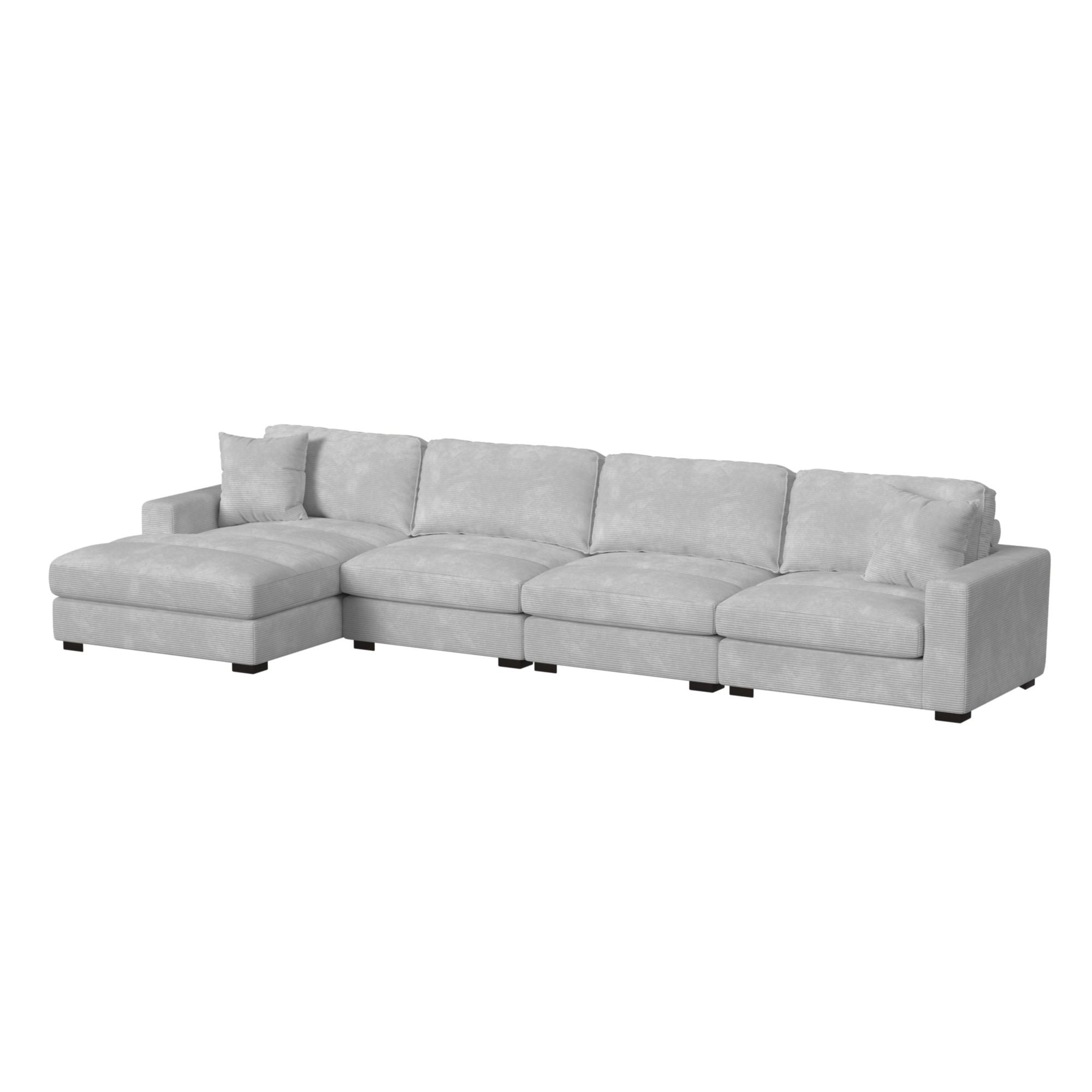 Arizona Modular 4PC Sectional Set with LHF Chaise in Steno Stone