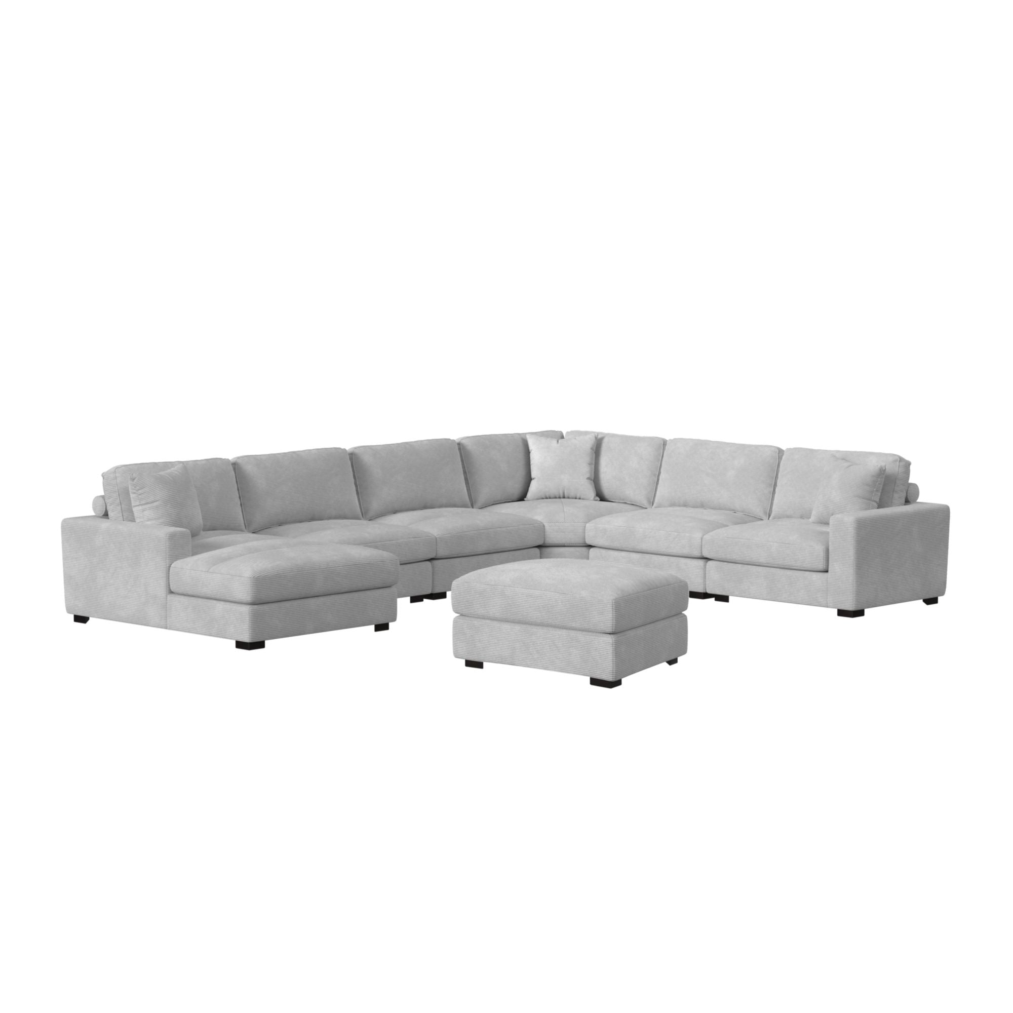 Arizona Modular 7PC Sectional Set with LHF Chaise in Steno Stone